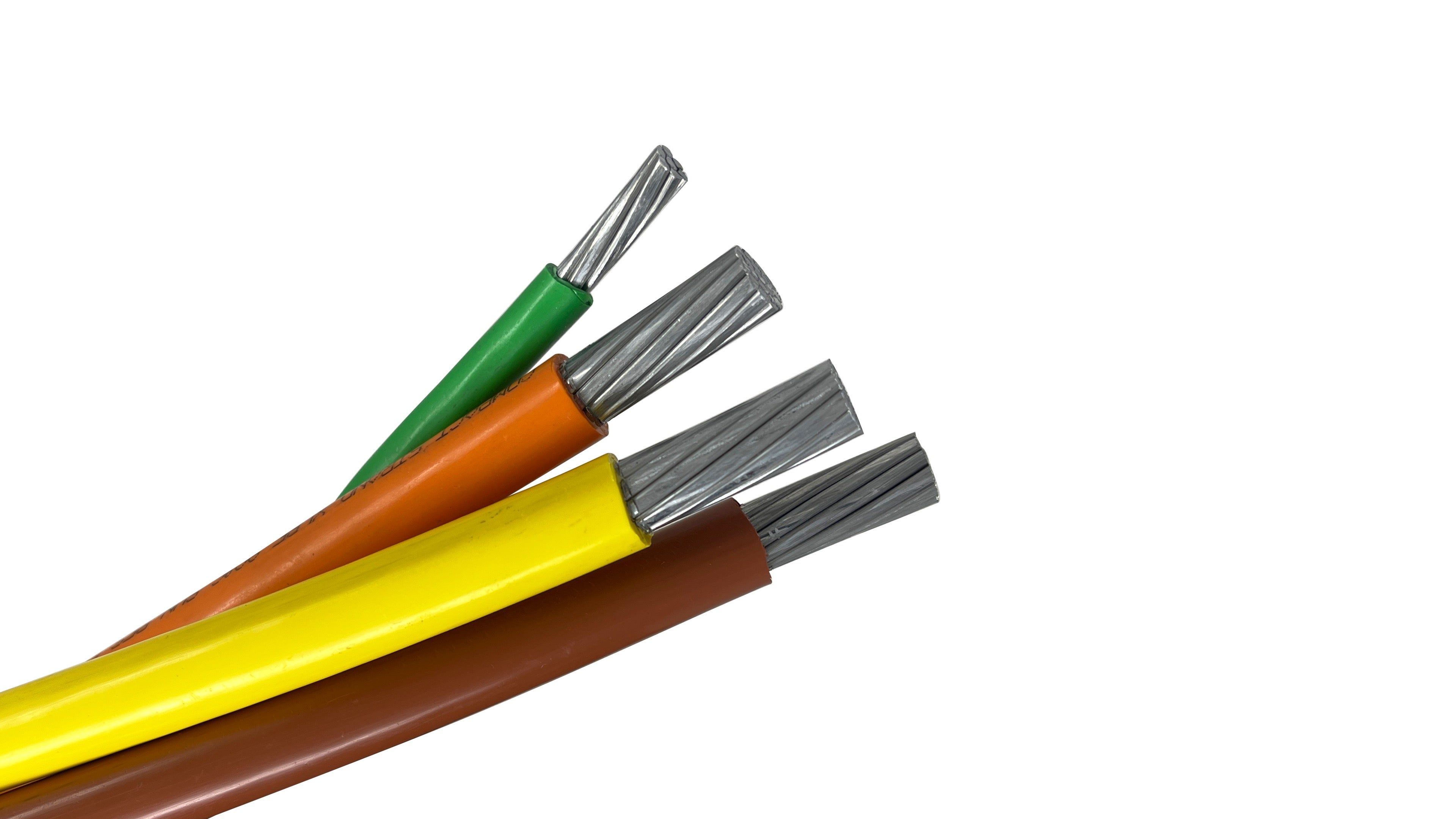 1/3 Priority-Plex Aluminum XHHW-2, Brown Orange Yellow 480V Phase, Green Ground, Industrial Feeder Cable.