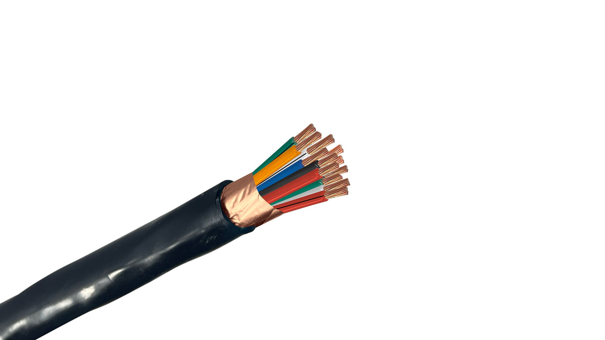 10/12 Shielded Substation Control Cable, 12C 10 AWG 20/10 PE/PVC Insulation, Copper Tape Shield, 600V Utility Control Wire.