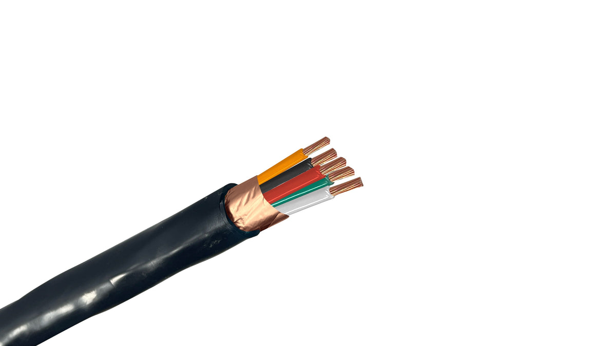 10/5 Shielded Substation Control Cable, 5C 10 AWG 20/10 PE/PVC Insulation, Copper Tape Shield, 600V Utility Control Wire.