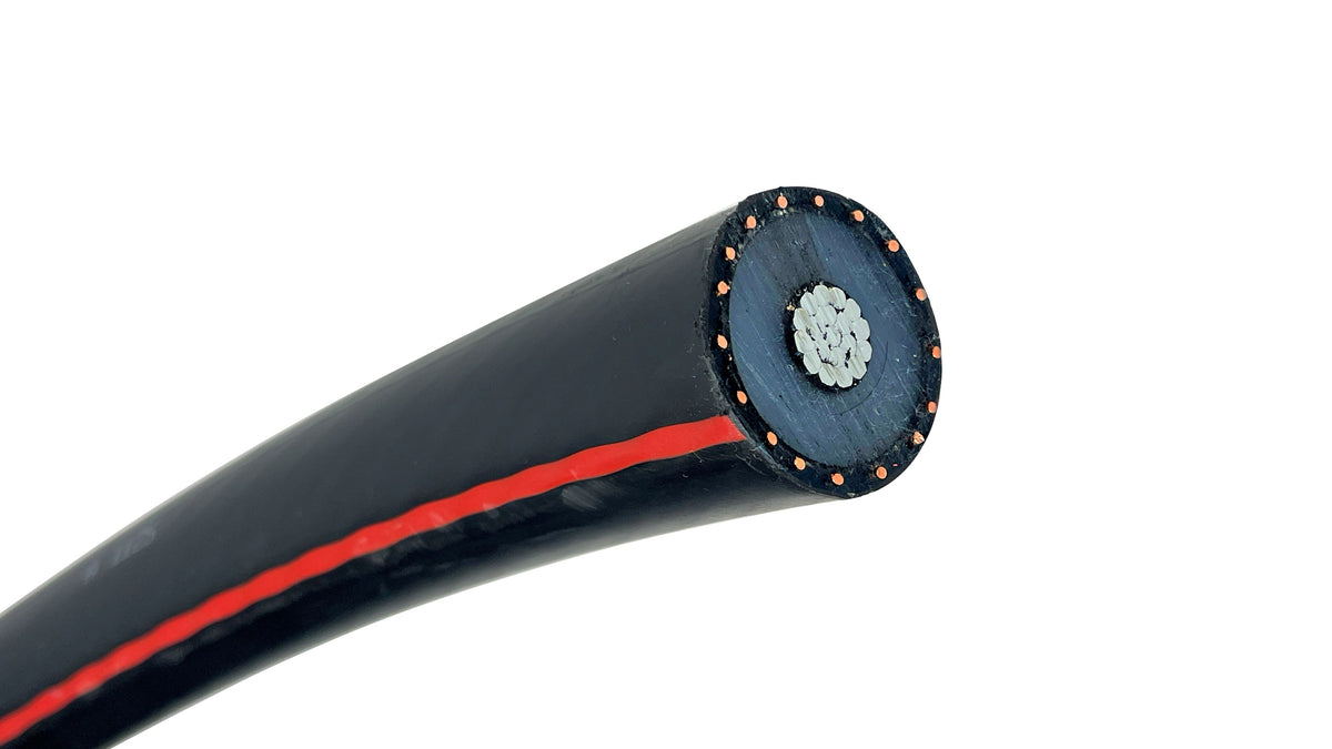 1000 MCM Aluminum 35kV URD Cable, 100% TR-XLPE 345 Mil Insulation, Water Blocked 1/6 Concentric Copper Neutral LLDPE Jacket.