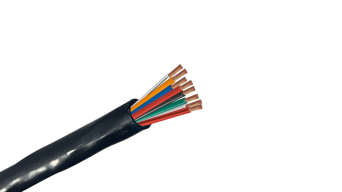 12/8 Unshielded Substation Control Cable, 8C 12 AWG 20/10 PE/PVC Insulation, Heavy Duty 600V Grid Power Control Wire.