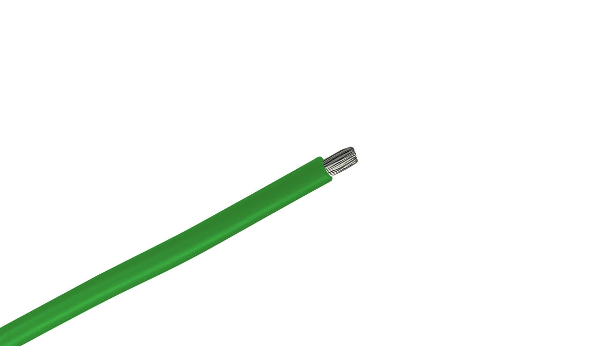 14 AWG UL 1330 Green High Temp Wire, 200°C FEP Insulation, 600V Silver Plated Copper, Heat Resistant Industrial Hook Up Wire.