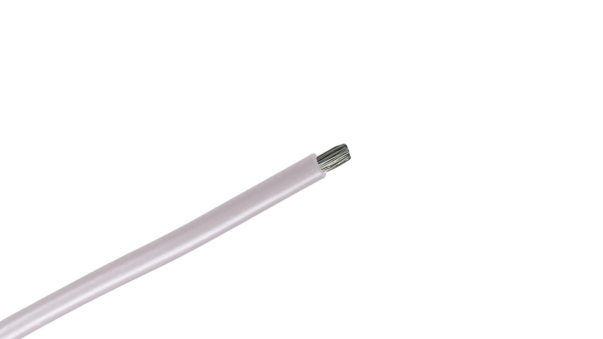 14 AWG UL 1330 White High Temp Wire, 200°C FEP Insulation, 600V Silver Plated Copper, Heat Resistant Industrial Hook Up Wire.