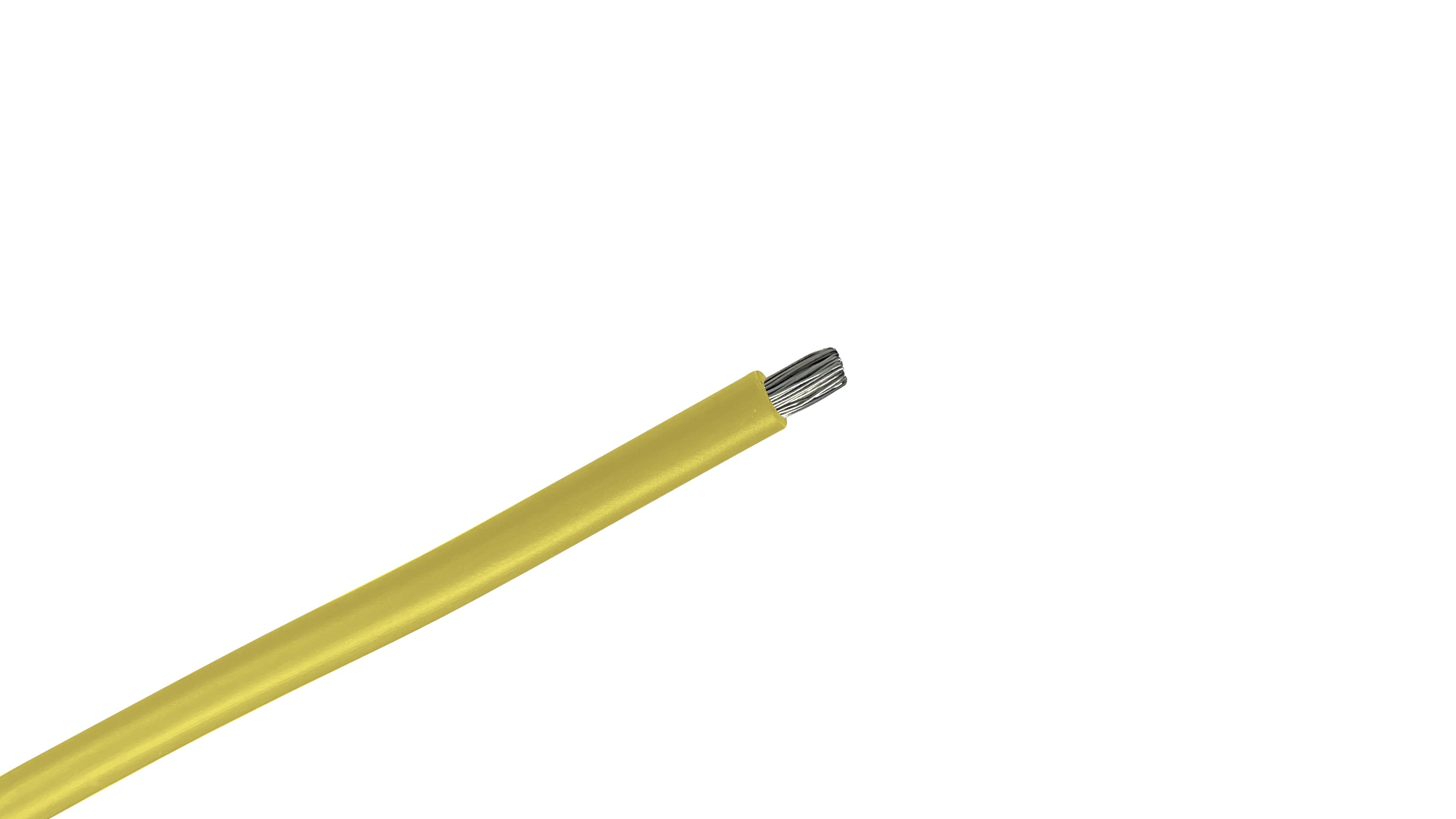 14 AWG UL 3173 SIS Wire, Yellow 125°C 600V XLPE insulated switchboard wire for control panels and industrial power distribution.