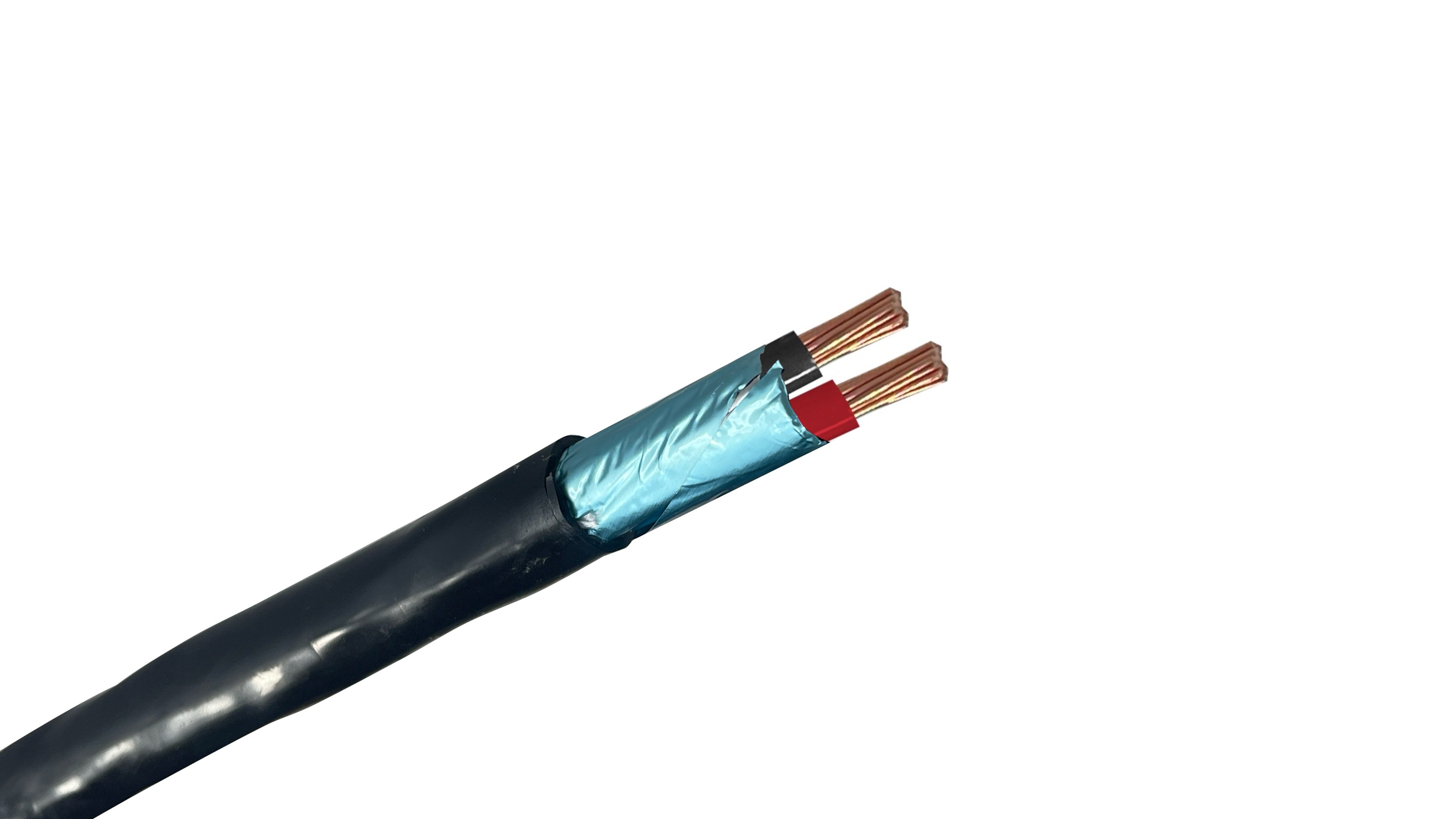 16/2 Shielded VNTC Tray Cable, Black Red TFFN, Aluminum Foil Shield with Drain Wire, 600V TC-ER Instrumentation Cable.