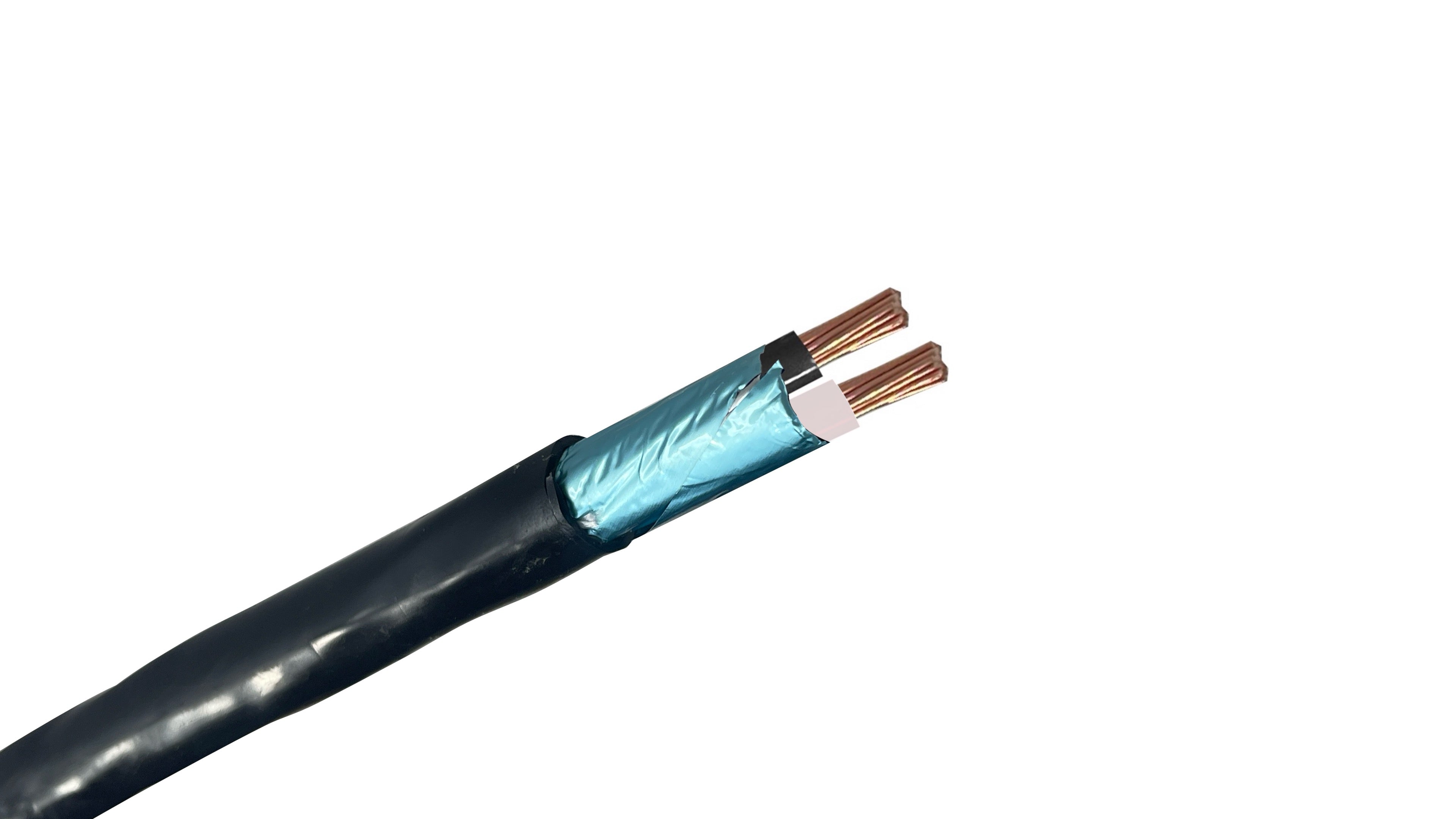 16/2 Shielded VNTC Tray Cable, Black White TFFN, Aluminum Foil Shield with Drain Wire, 600V Cable.