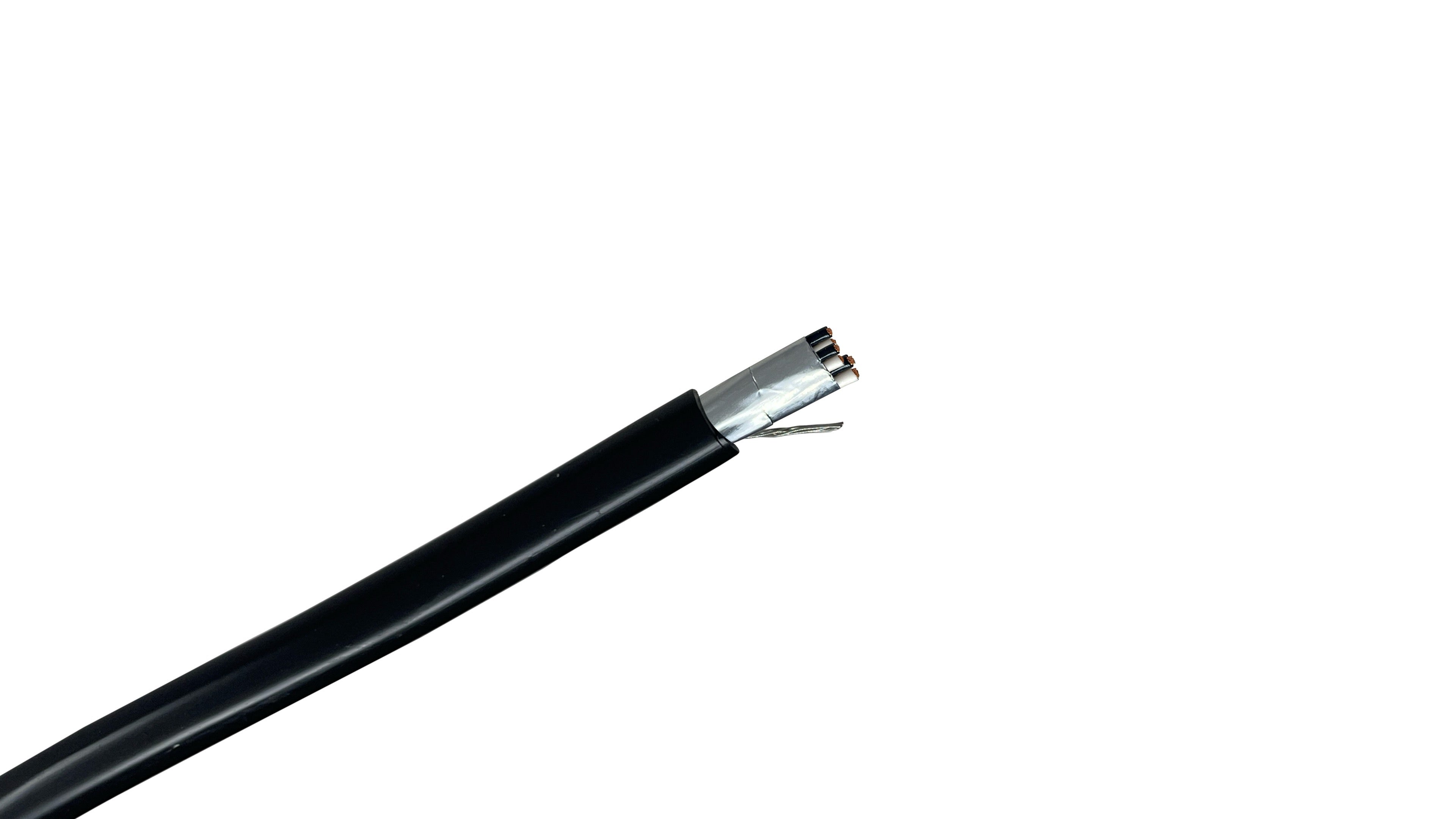 3PR TC-ER 600V cable with overall shield, designed for noise-free signal power transmission in exposed industrial runs.