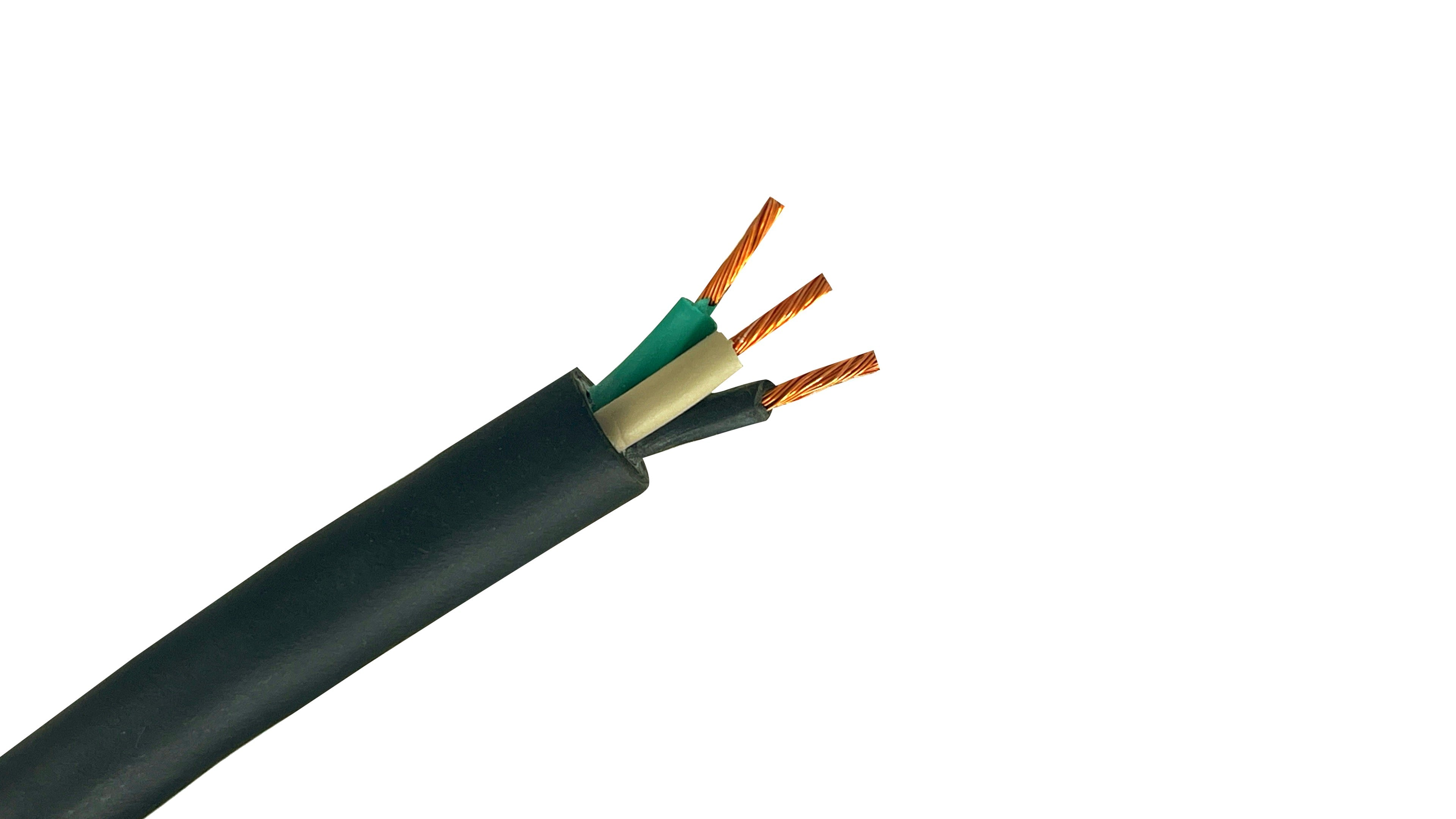 10 AWG 3C SJOOW portable cord, 300V flexible power cable with oil, water, and sunlight resistant jacket for indoor/outdoor.