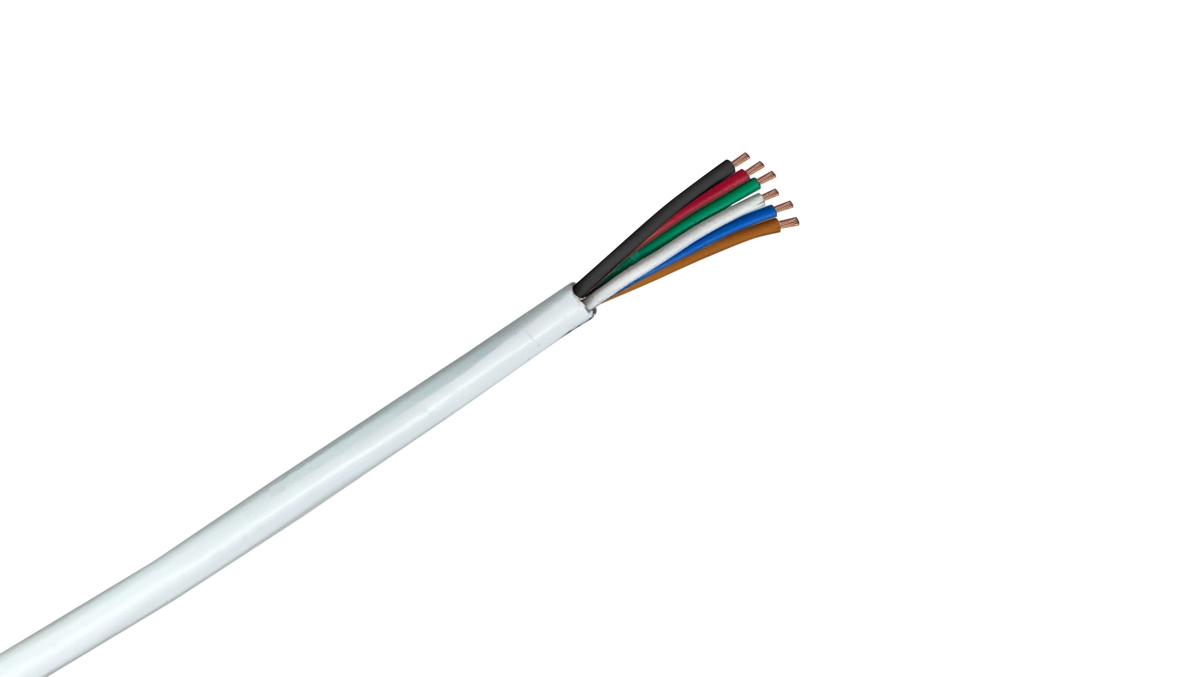 18/6 Security Cable, 18 AWG 6-Conductor Stranded, CMP Plenum Rated, Unshielded Low Voltage Power and Control Wire.
