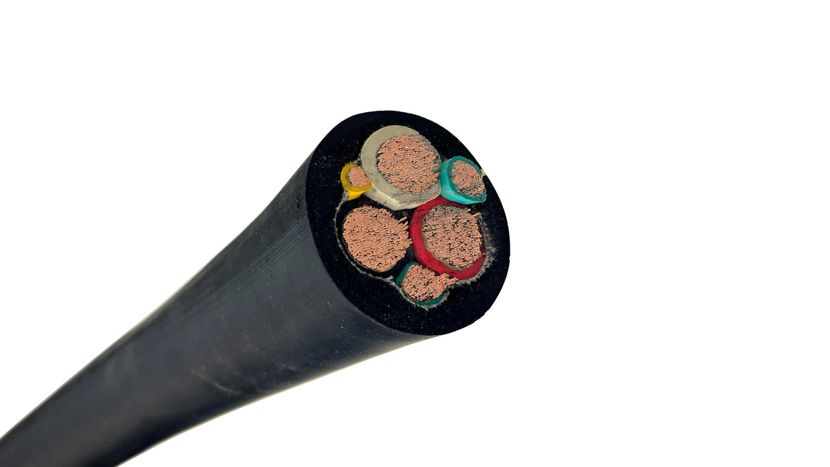 2/0 3C Type G-GC Mining Cable, 2kV Heavy Duty CPE Jacket, Unshielded Flexible Power Cable with Ground Check.