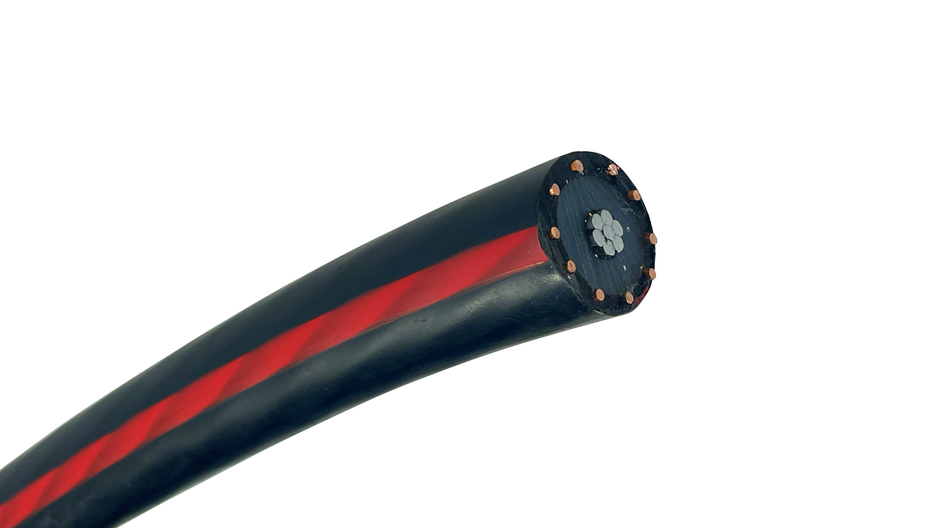 2 AWG Aluminum URD 15kV Cable, 133% Insulation Level, Full Neutral Copper Wires, Medium Voltage Underground Distribution.