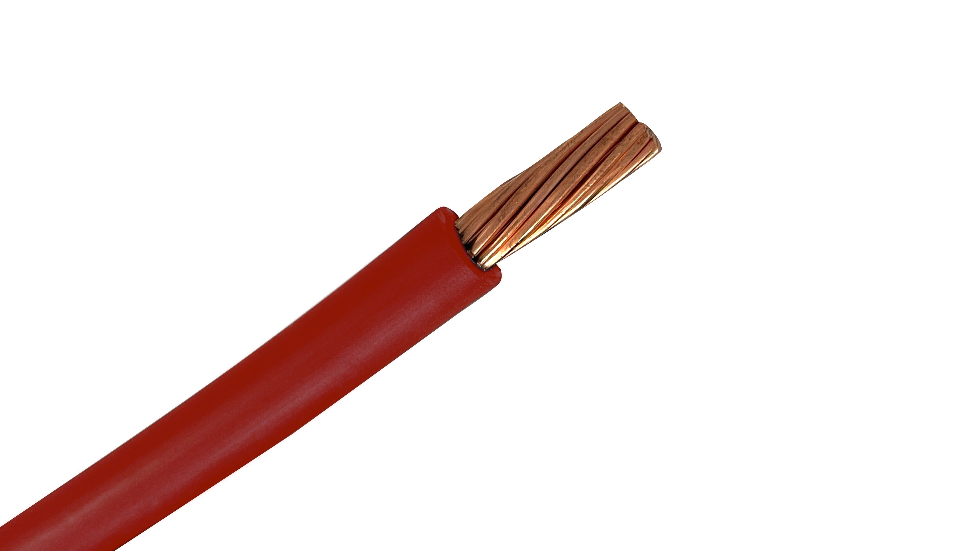 2 AWG Red Copper USE-2 Wire, XLP Insulation, 600V RHH/RHW-2 Rated, Sunlight Resistant Direct Burial Power Cable.