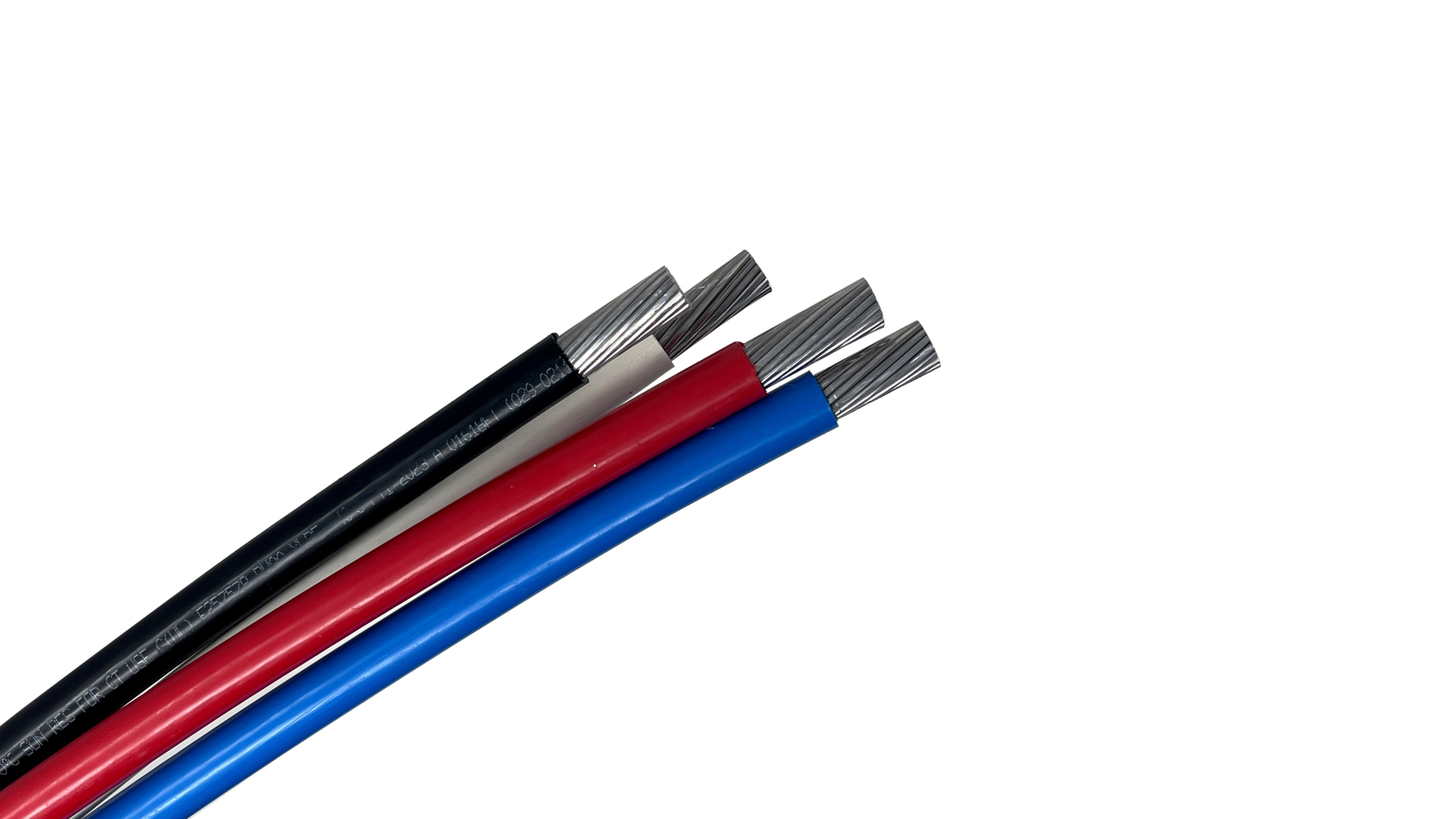 250 MCM 4C Priority-Plex Aluminum XHHW-2, Black Red Blue White 120/208V, 230A Rated, 4-Wire Commercial Feeder, XLPE Insulation.