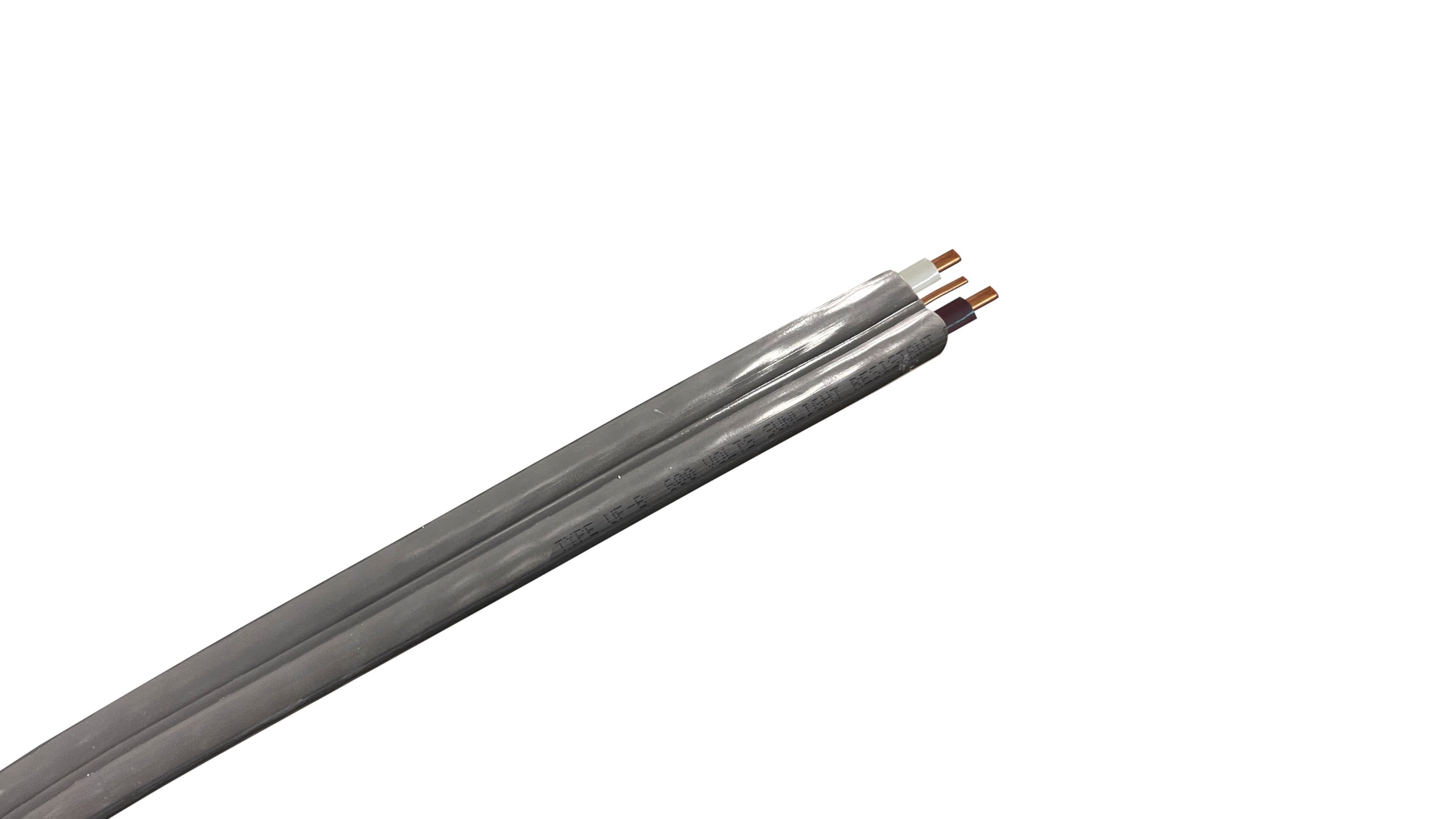 14-2 Solid UF-B Cable, 14 AWG 2-Conductor with Ground, 600V Gray Direct Burial Underground Feeder Wire for outdoor circuits.