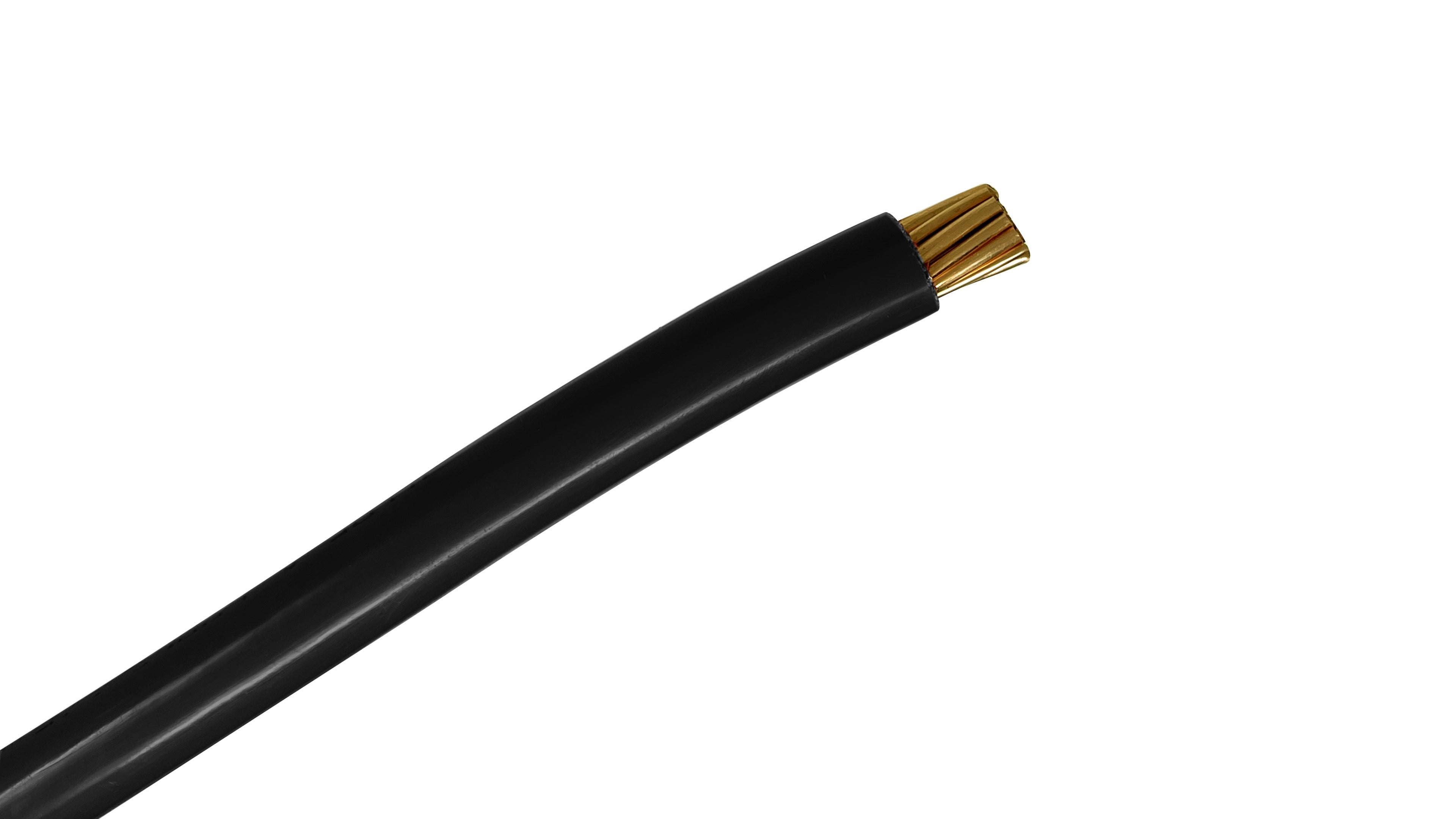 3 AWG THHN/THWN-2 Black Copper Wire, Stranded 600V, 115A Rated, 100A Rated Feeders, Heat & Moisture Resistant Jacket.