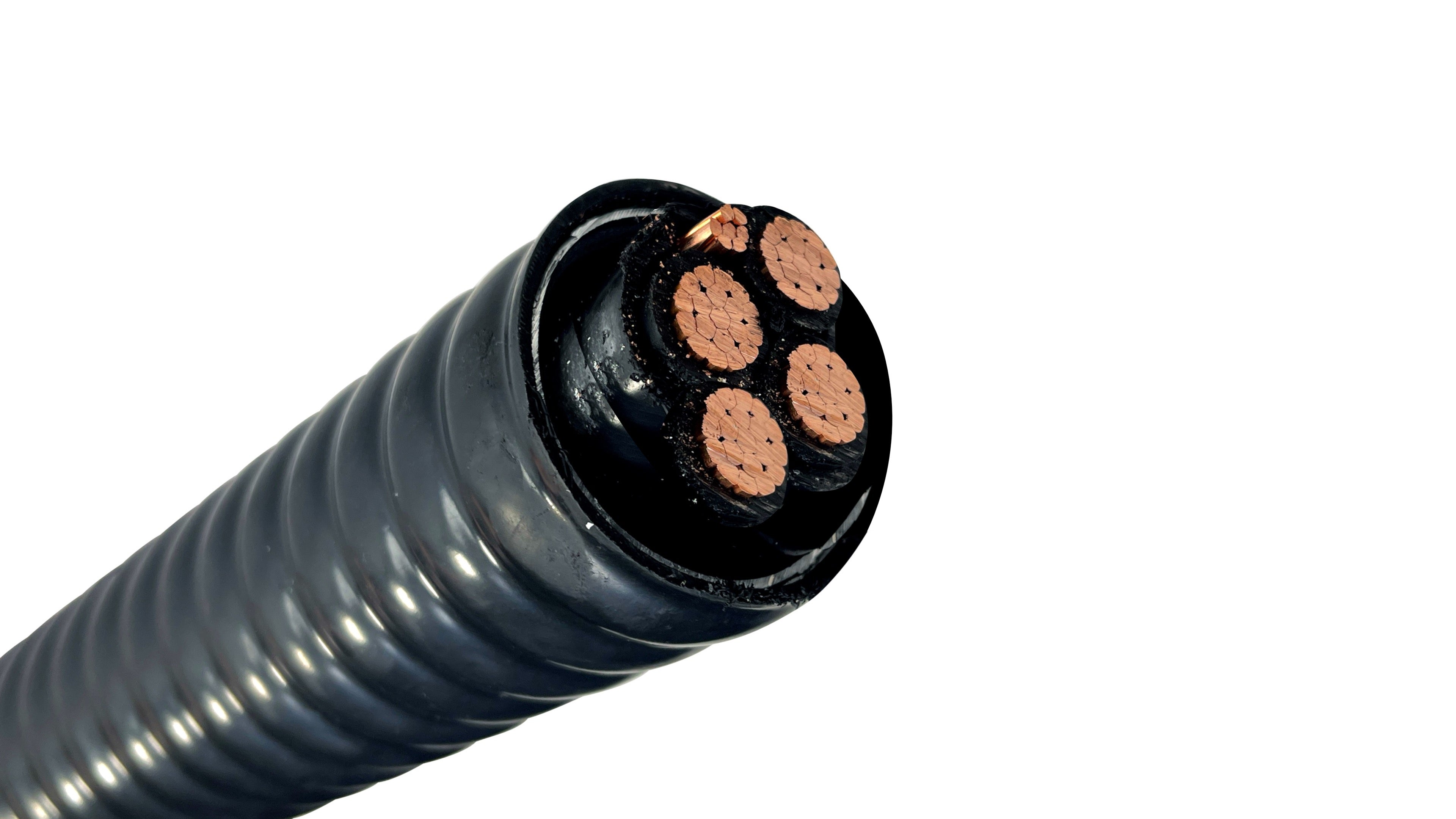 4/0 4C Teck 90 Cable, 1000V Aluminum Interlocked Armor, 4 Conductor Industrial Armored Power Cable with Ground.