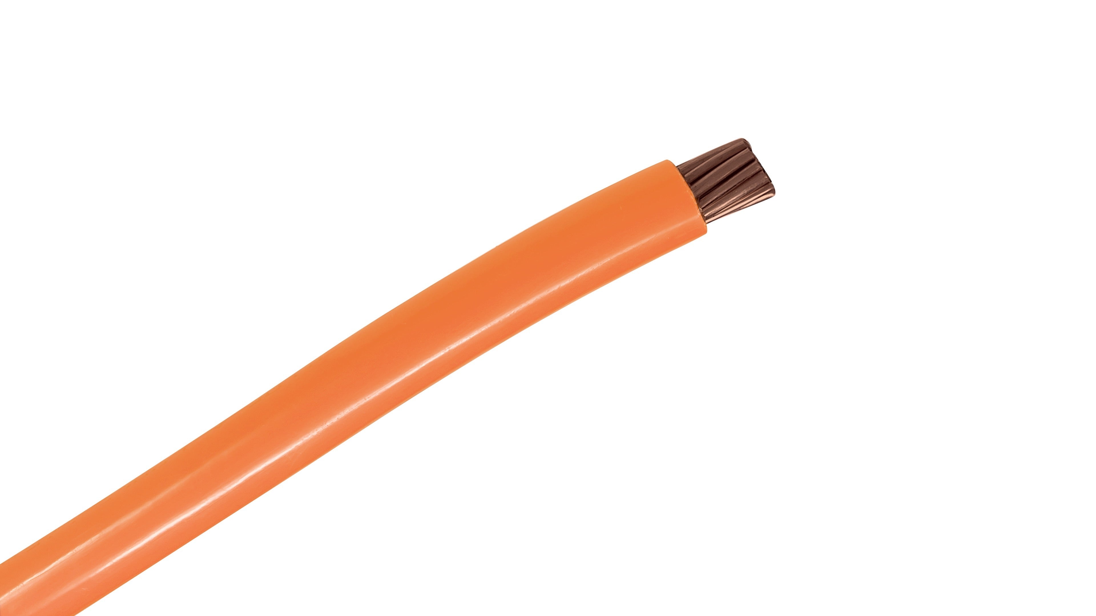4 AWG THHN/THWN-2 Orange Copper Wire, Stranded 600V, 95A Rated, Phase Identification, Heat & Moisture Resistant.