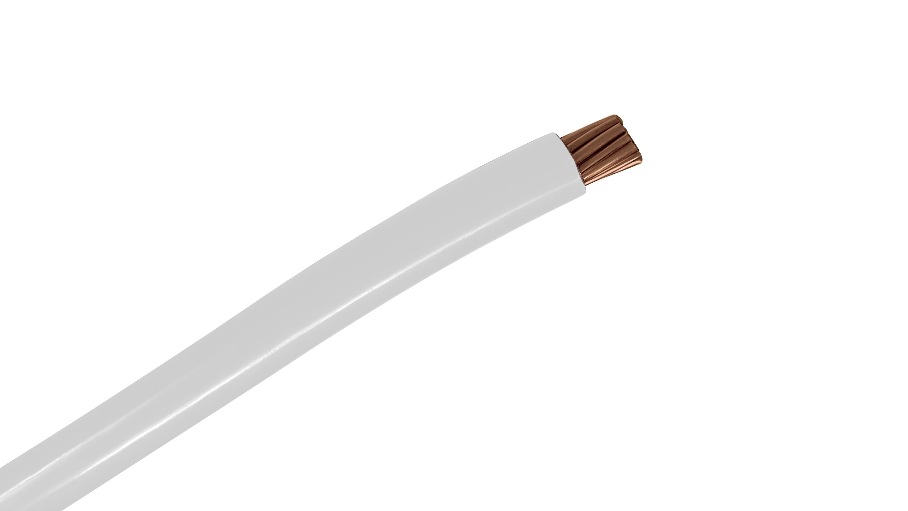 4 AWG THHN/THWN-2 White Copper Wire, Stranded 600V, 95A Rated, Phase Identification, Heat & Moisture Resistant.