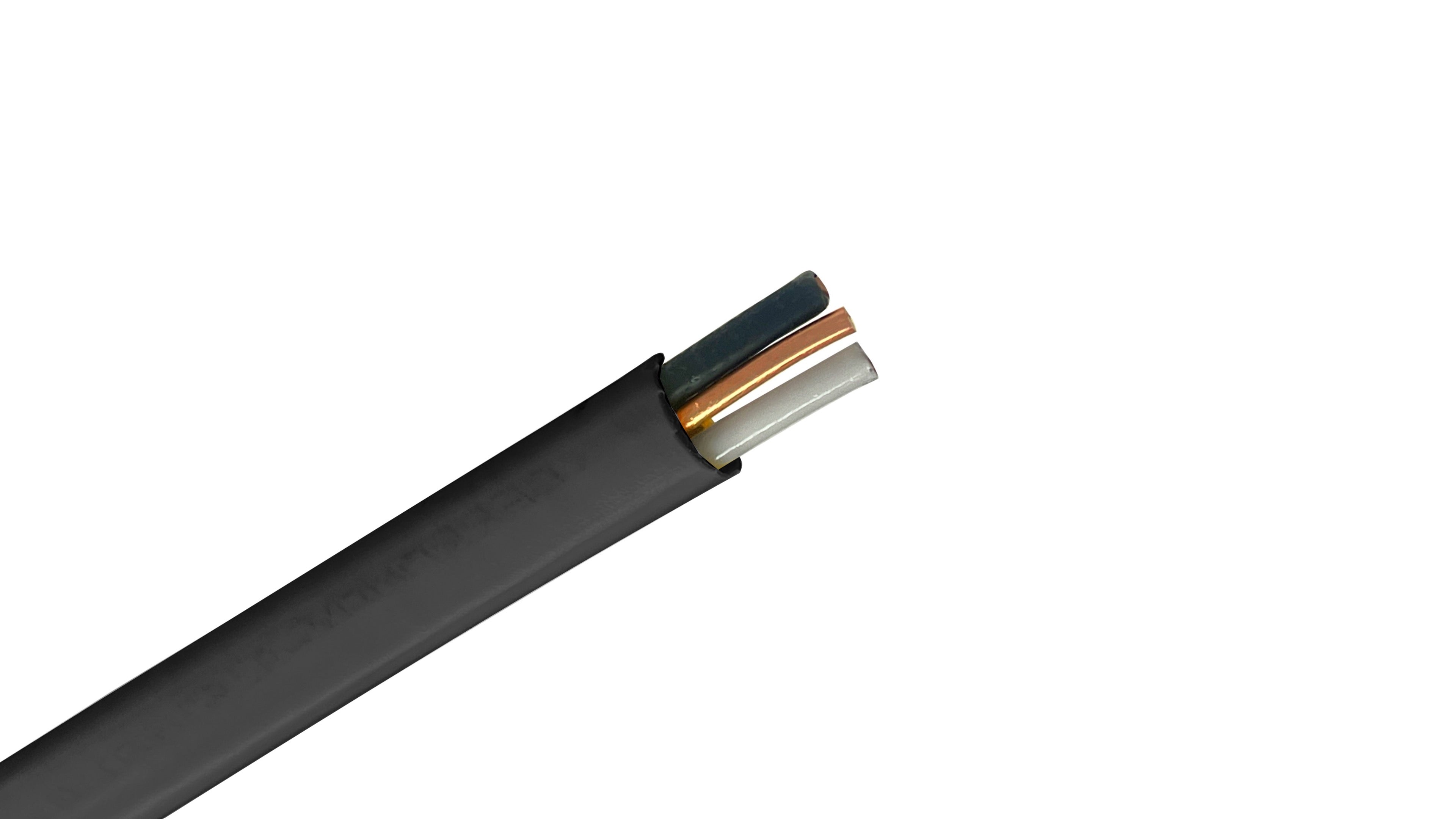 6/2 NM-B Black Jacket Cable, 6 AWG 2-Conductor with Ground, 55A Rated, Residential Copper 240V Wire, NM-B Romex.