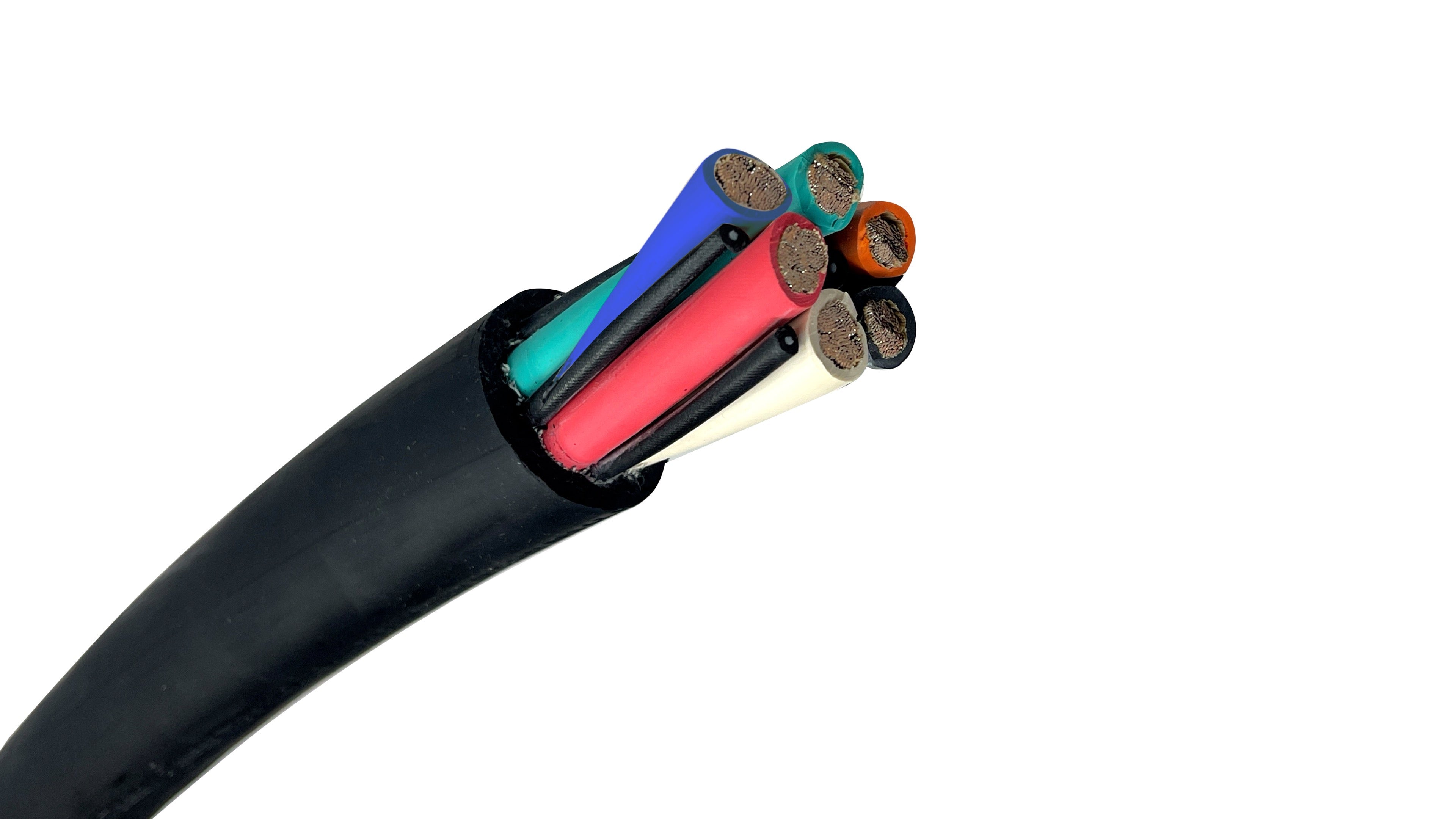 6-6C Type W 2000V portable power cable, extra-flexible multi-conductor lead for heavy-duty industrial generators.
