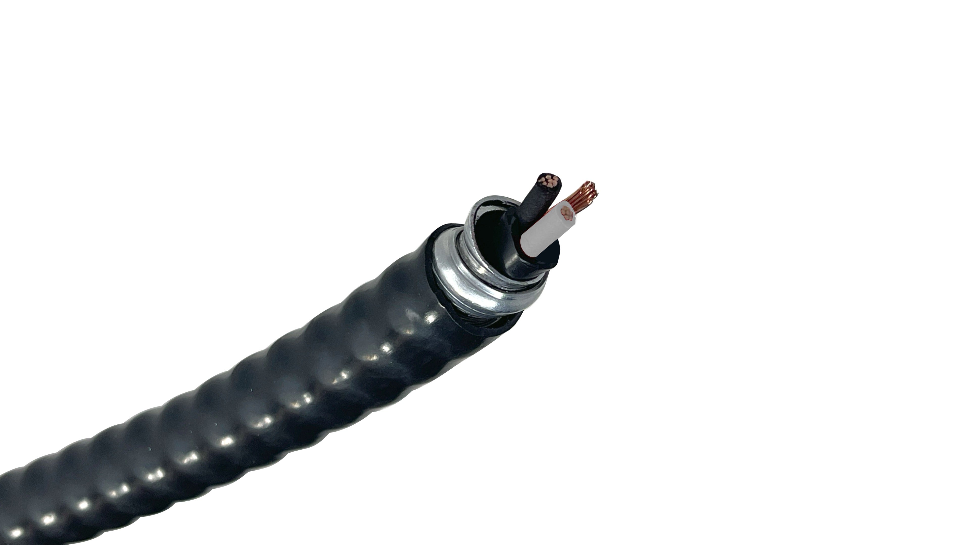 6 AWG 2C Teck 90 Cable, 1000V Aluminum Interlocked Armor, 2 Copper Conductor Industrial Armored Power Cable with Ground.