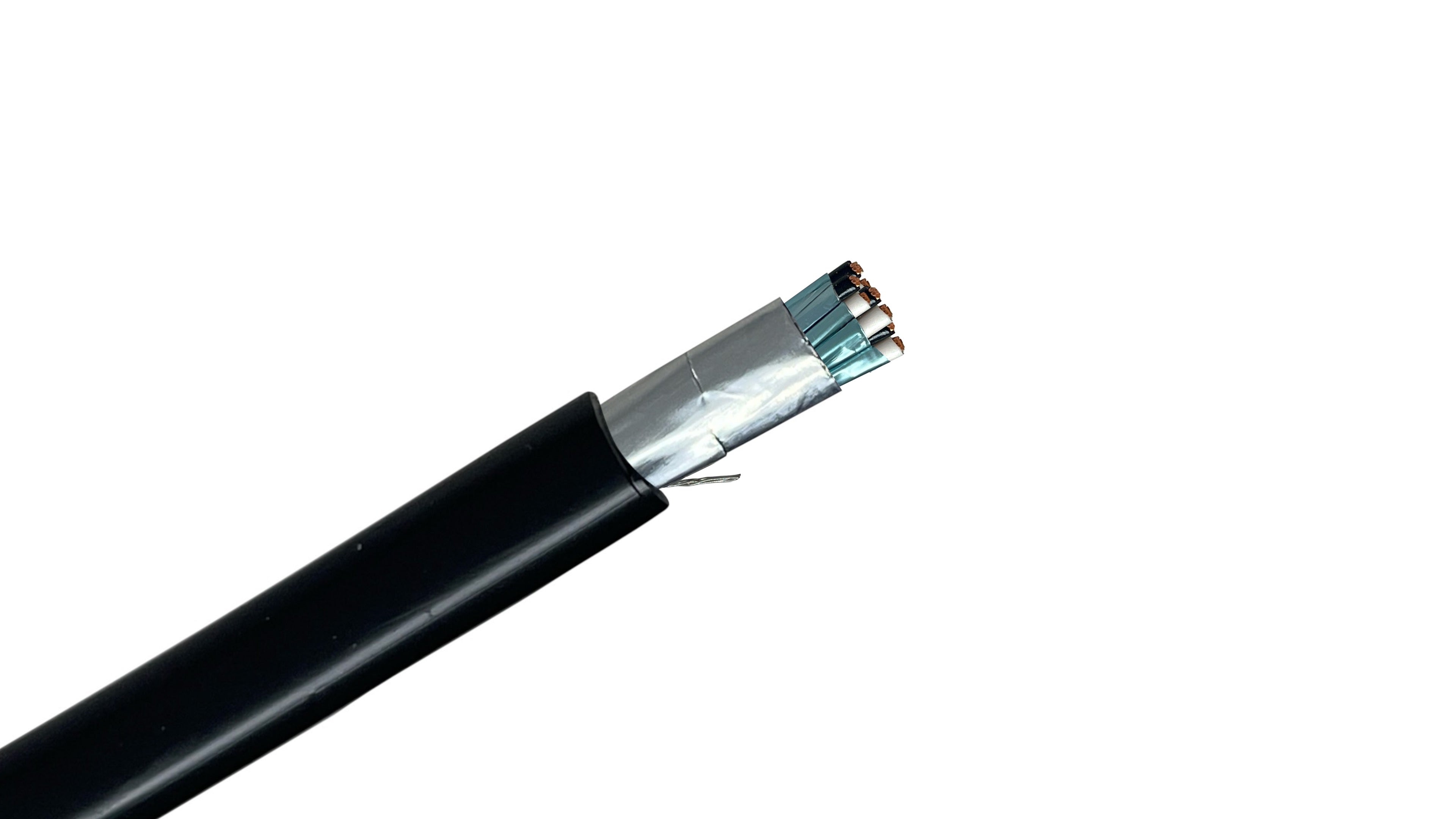 8/PR TC-ER 600V cable w/ individual and overall shields for maximum EMI protection in industrial exposed run installations.