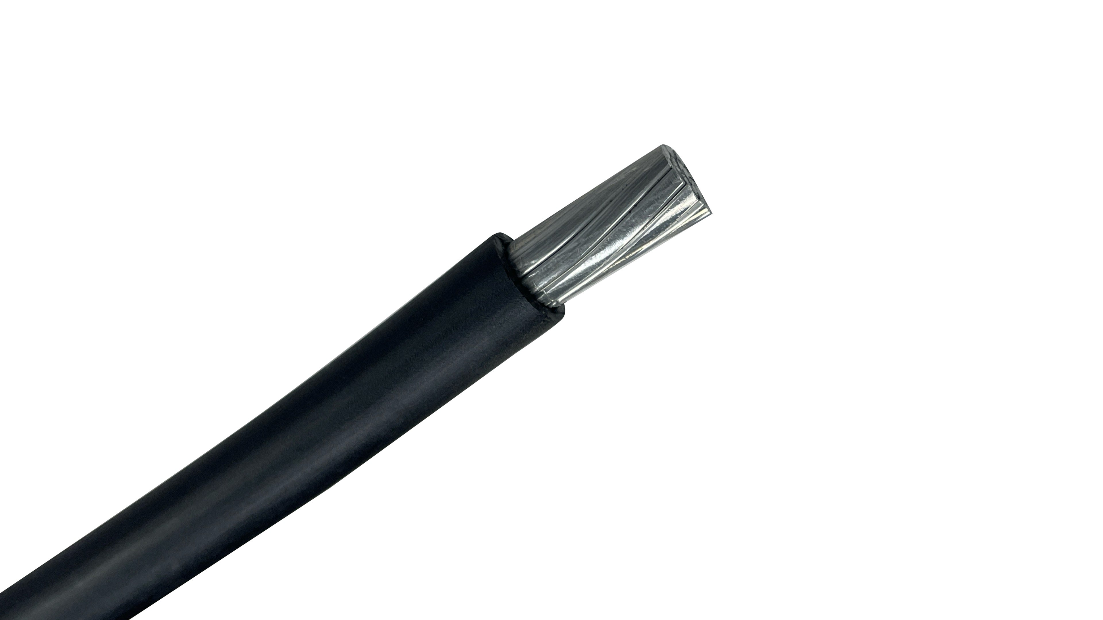 Aluminum Solar PV Wire (photovoltaic cable), large gauge RHW-2 rated, designed for interconnecting high-current solar arrays.