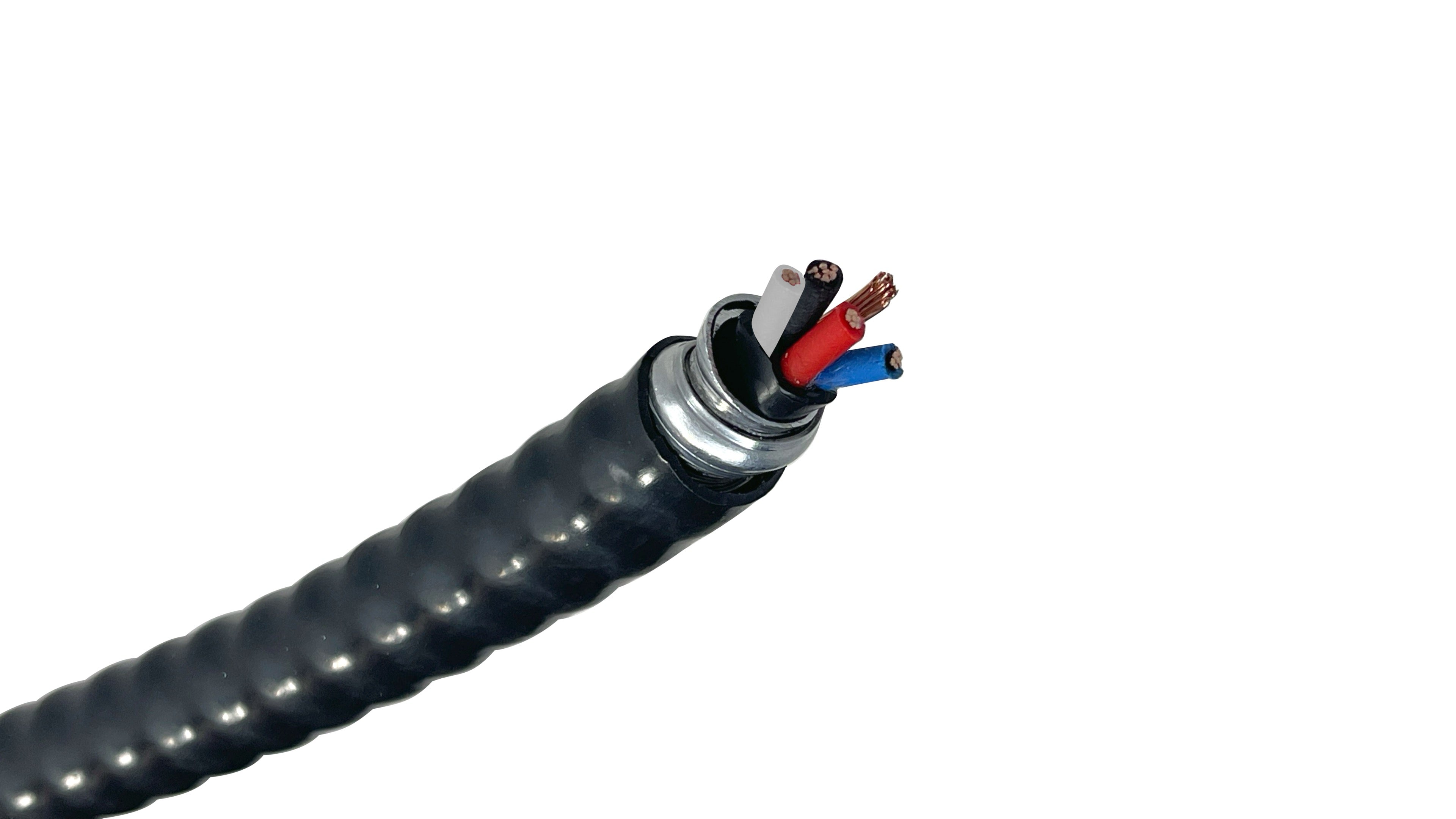 8 AWG 4C Teck 90 Cable, 1000V Aluminum Interlocked Armor, 4 Copper Conductor Industrial Armored Power Cable with Ground.