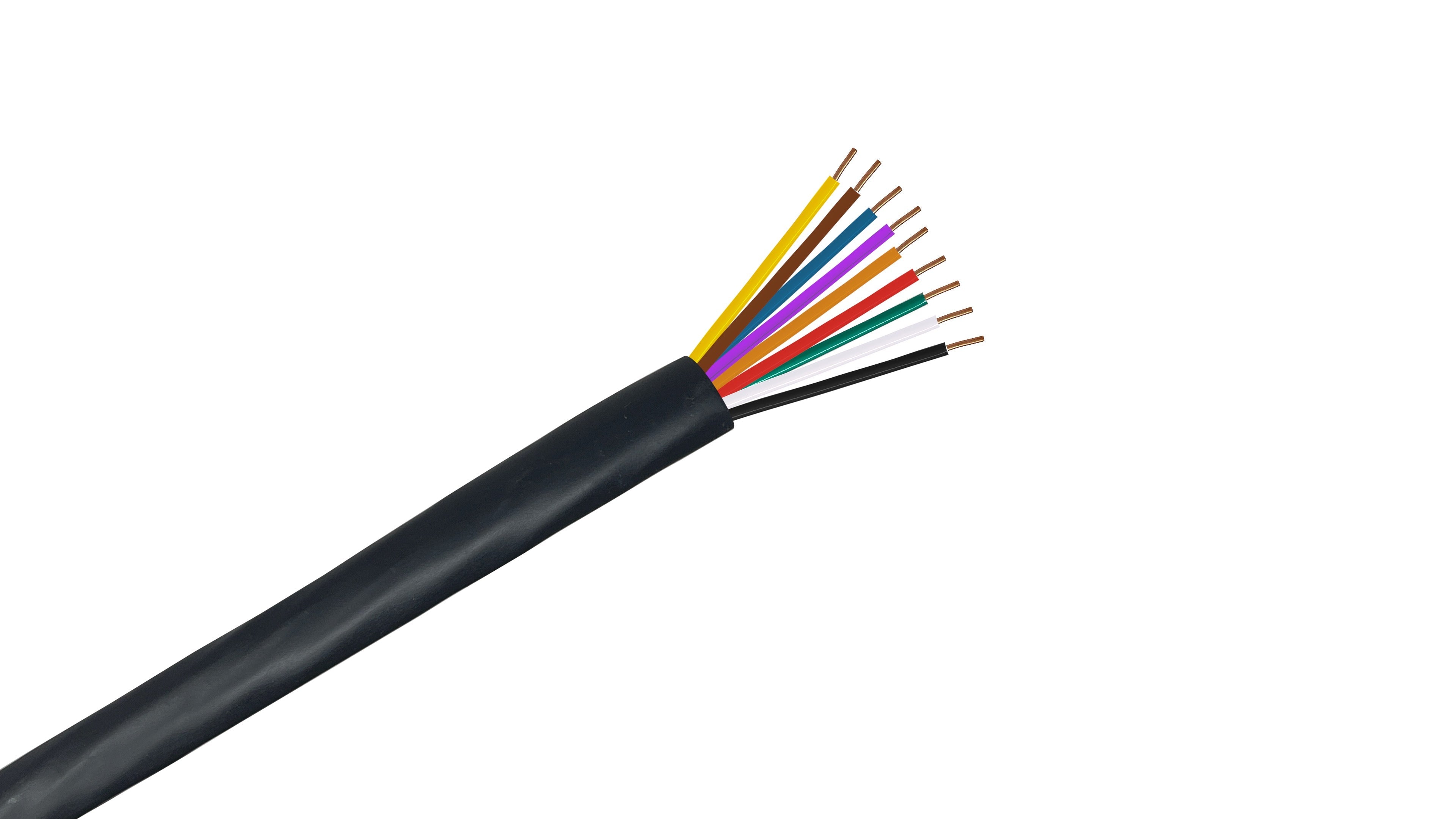 18/9 Sprinkler Wire, 18 AWG 9-Conductor 30V Direct Burial Irrigation Cable for residential and commercial watering systems.