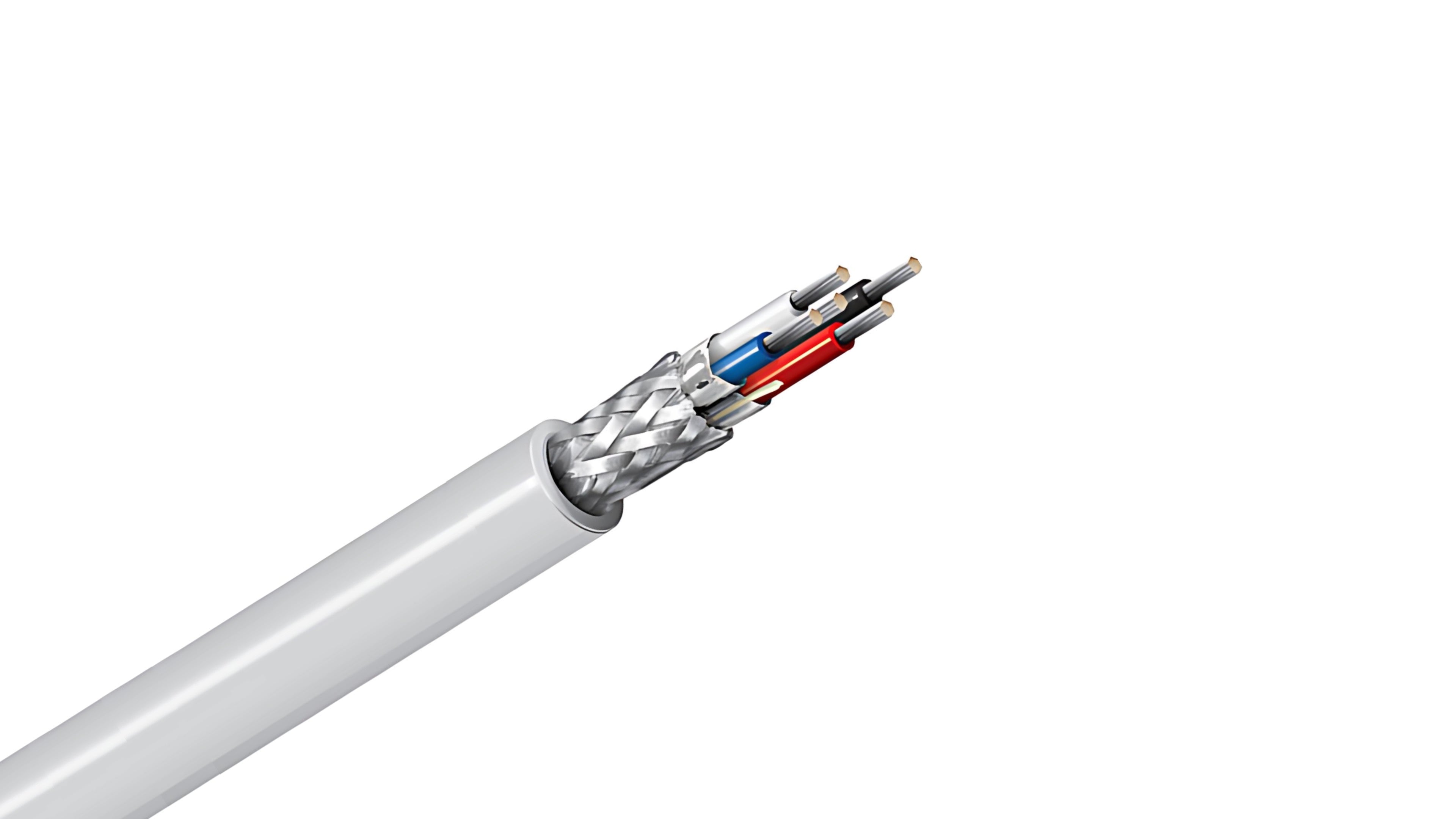 Belden 3084A DeviceNet Thick Cable, 15 AWG Power & 18 AWG Data Pairs, Individually Shielded, PVC Gray Jacket, Industrial Bus.