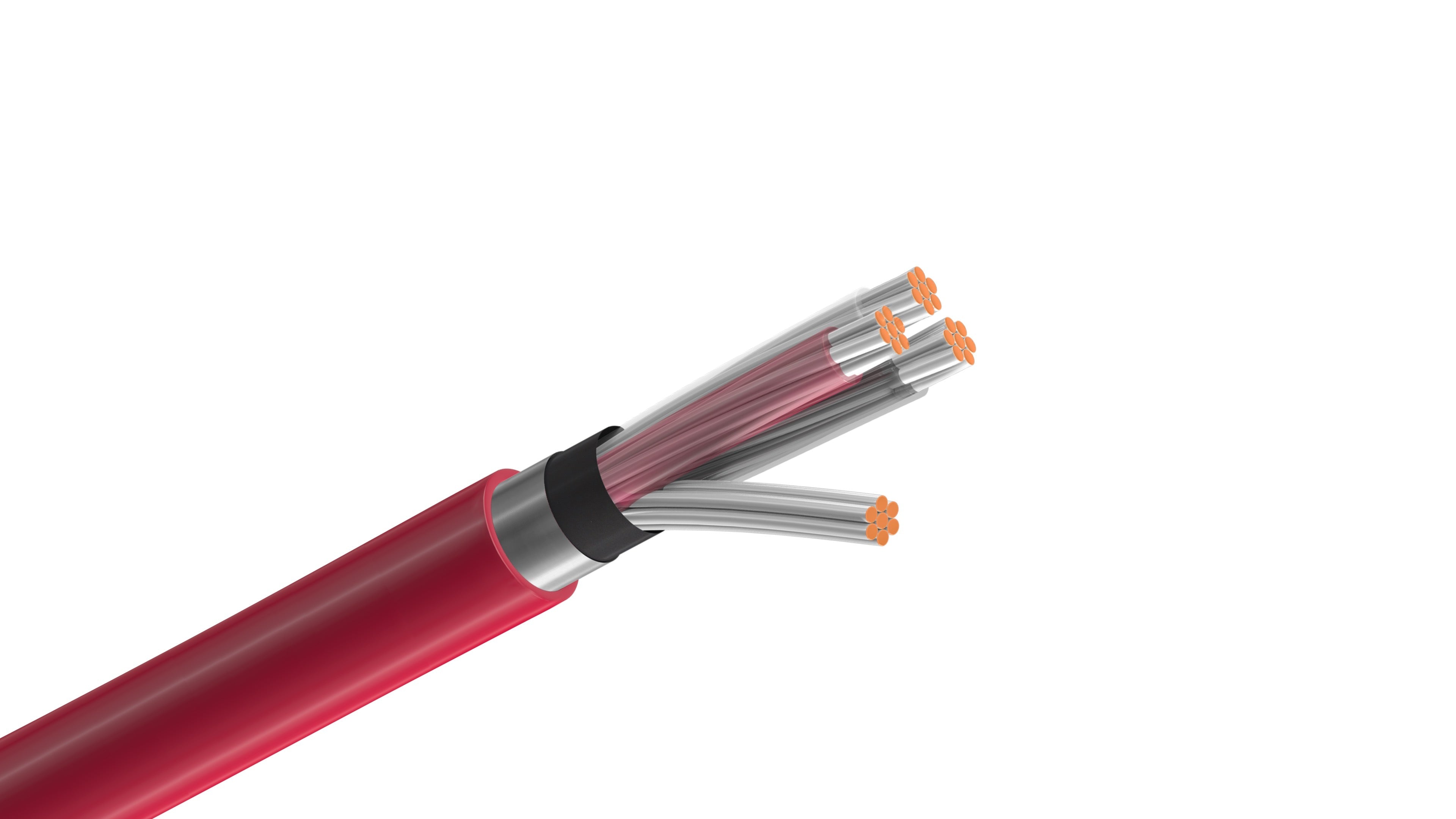 Belden 83395 DeviceNet Thin Cable, 22 AWG Power & 24 AWG Data Pairs, Individually Shielded, Red PVC Jacket, Industrial Bus.