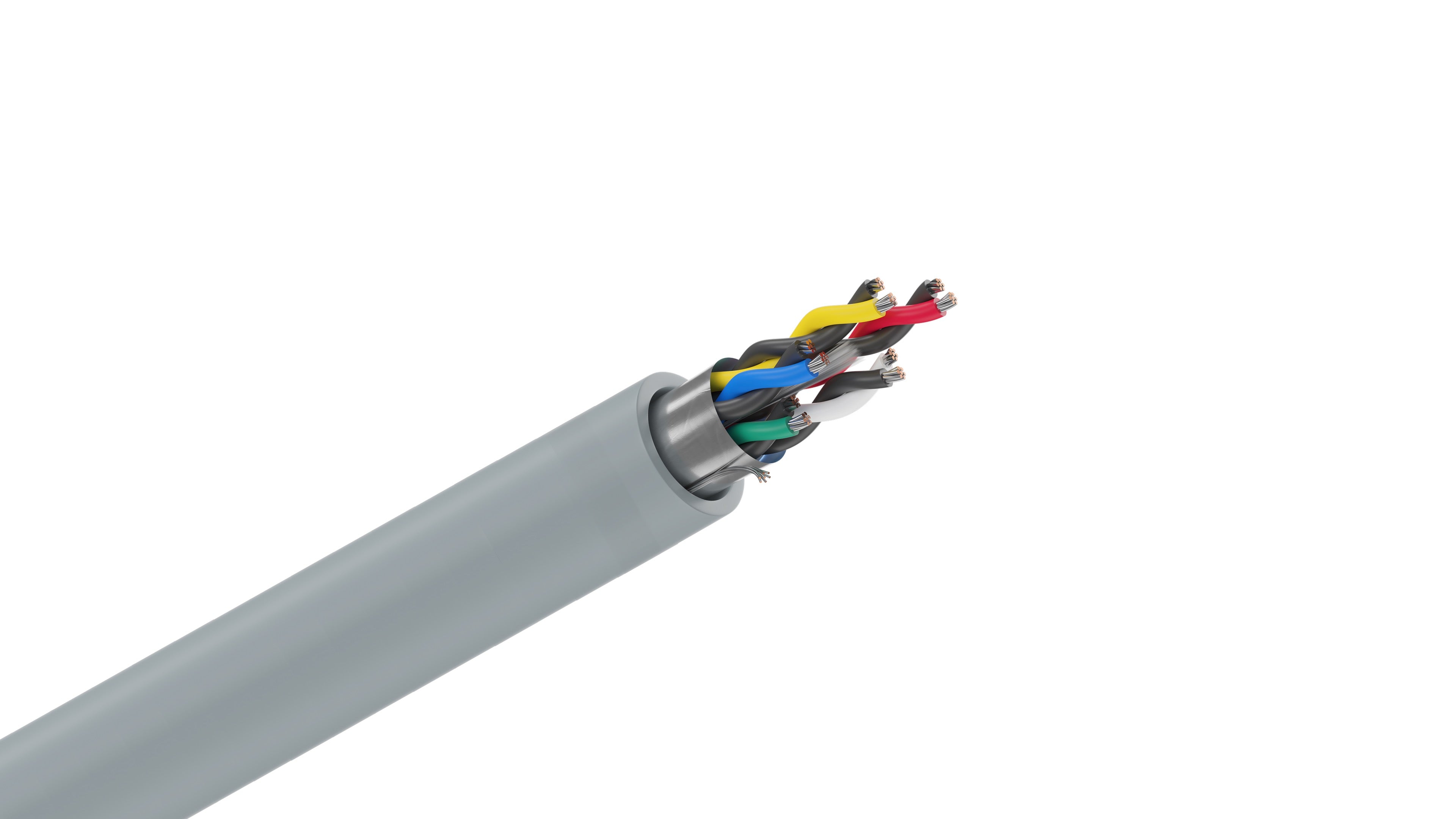 Belden 9505 Cable, 24 AWG 5-Pair Shielded, 100% Beldfoil Coverage, Chrome PVC Jacket, RS-232 Computer Trunk Cable.