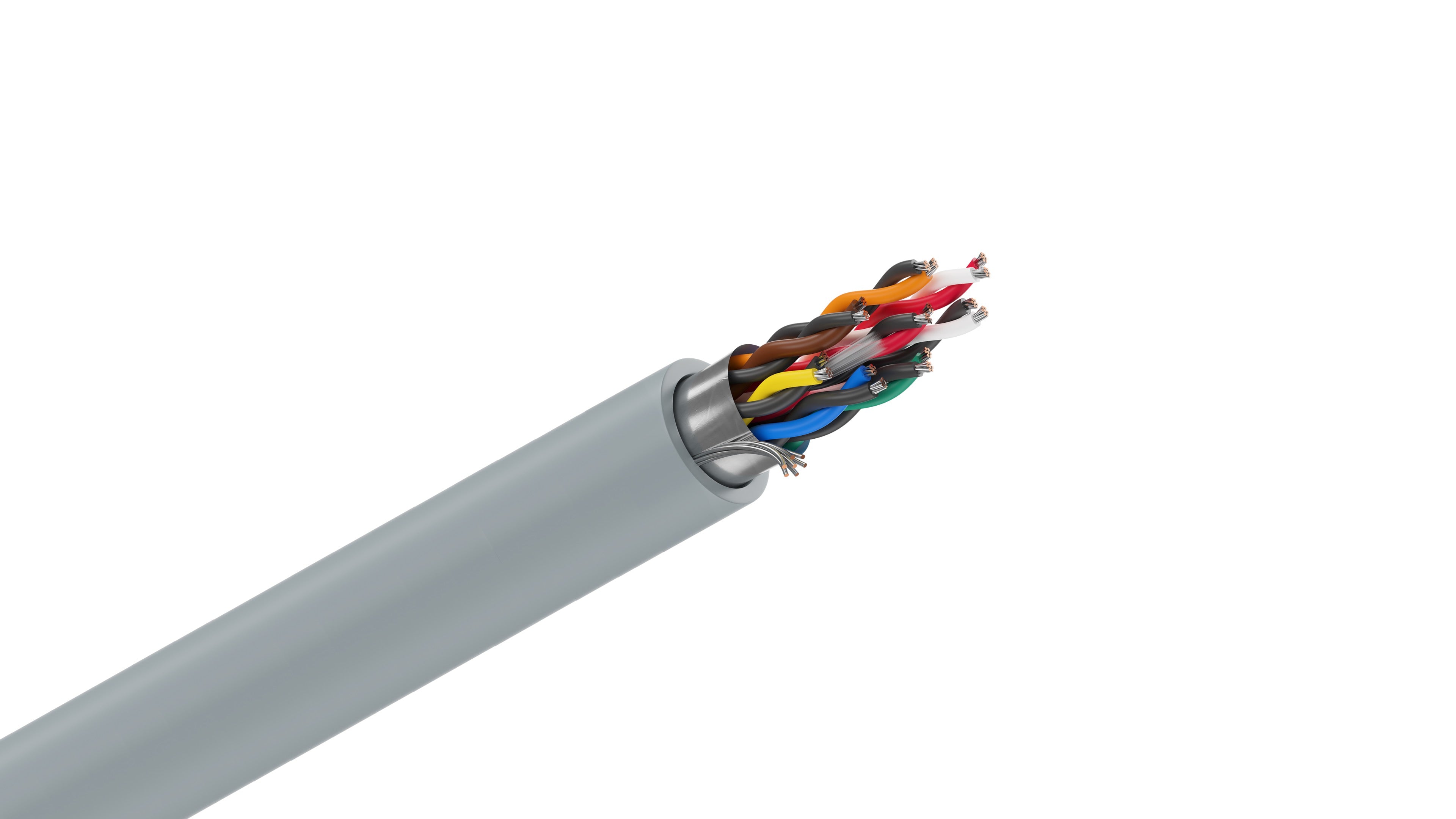 Belden 9508 Cable, 24 AWG 8-Pair Shielded, 100% Beldfoil Coverage, Chrome PVC Jacket, RS-232 Computer Trunk Cable.