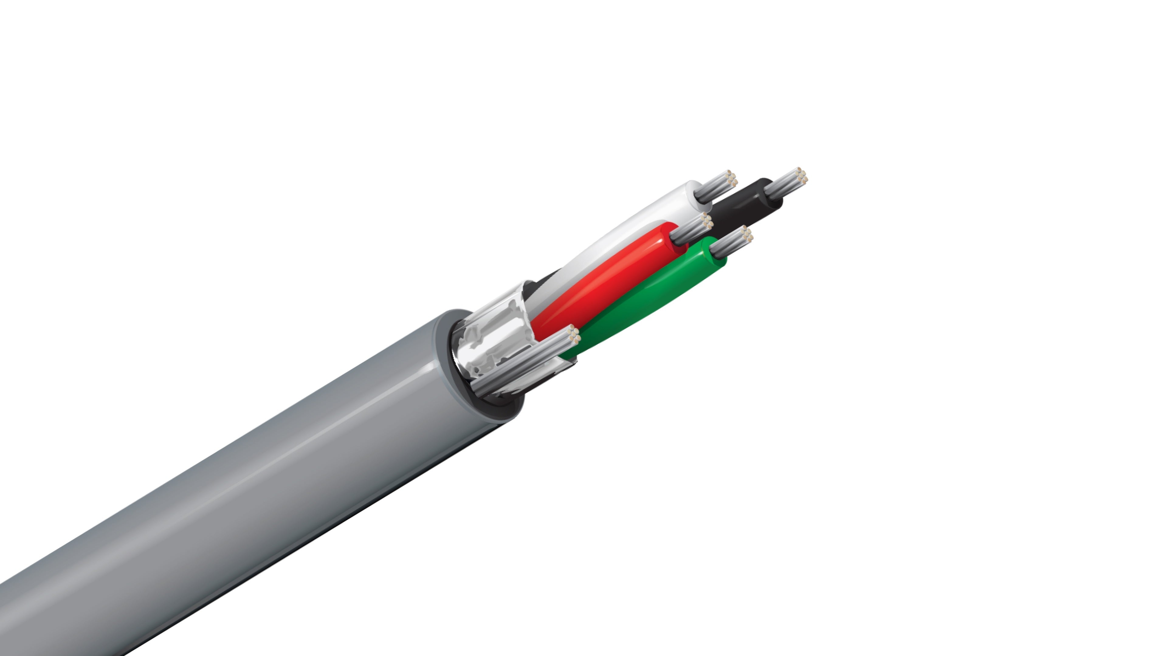 Belden 9534 Cable, 24 AWG 4-Conductor Shielded, 100% Beldfoil Coverage, Chrome PVC Jacket, RS-232 Computer Control Cable.