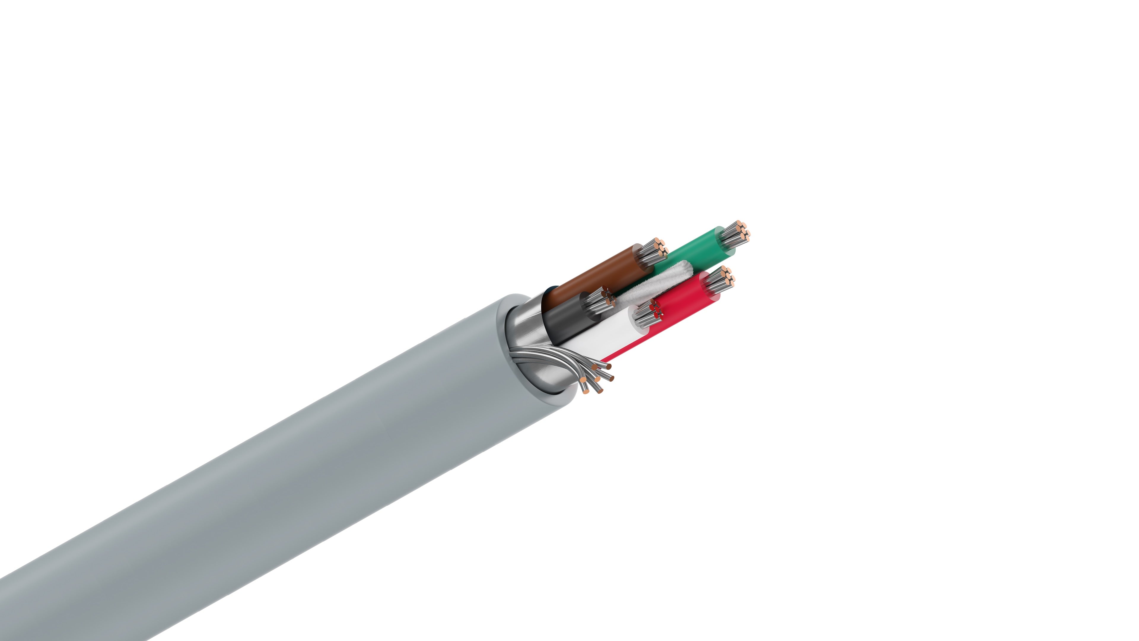 Belden 9535 Cable, 24 AWG 5-Conductor Shielded, 100% Beldfoil Coverage, Chrome PVC Jacket, RS-232 Computer Control Cable.