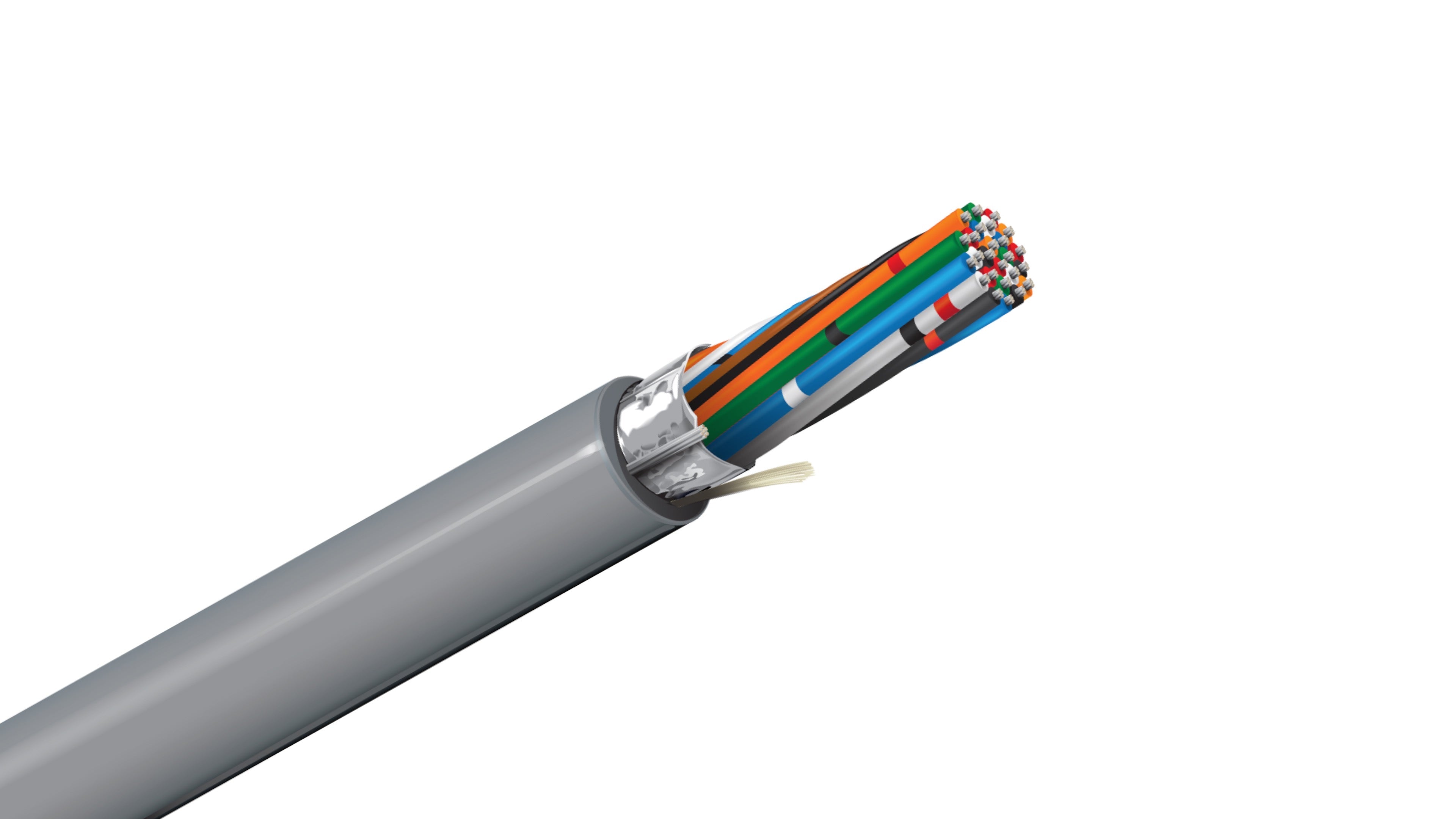 Belden 9542 Cable, 24 AWG 20-Conductor Shielded, 100% Beldfoil Coverage, Chrome PVC Jacket, RS-232 Computer Trunk Cable.