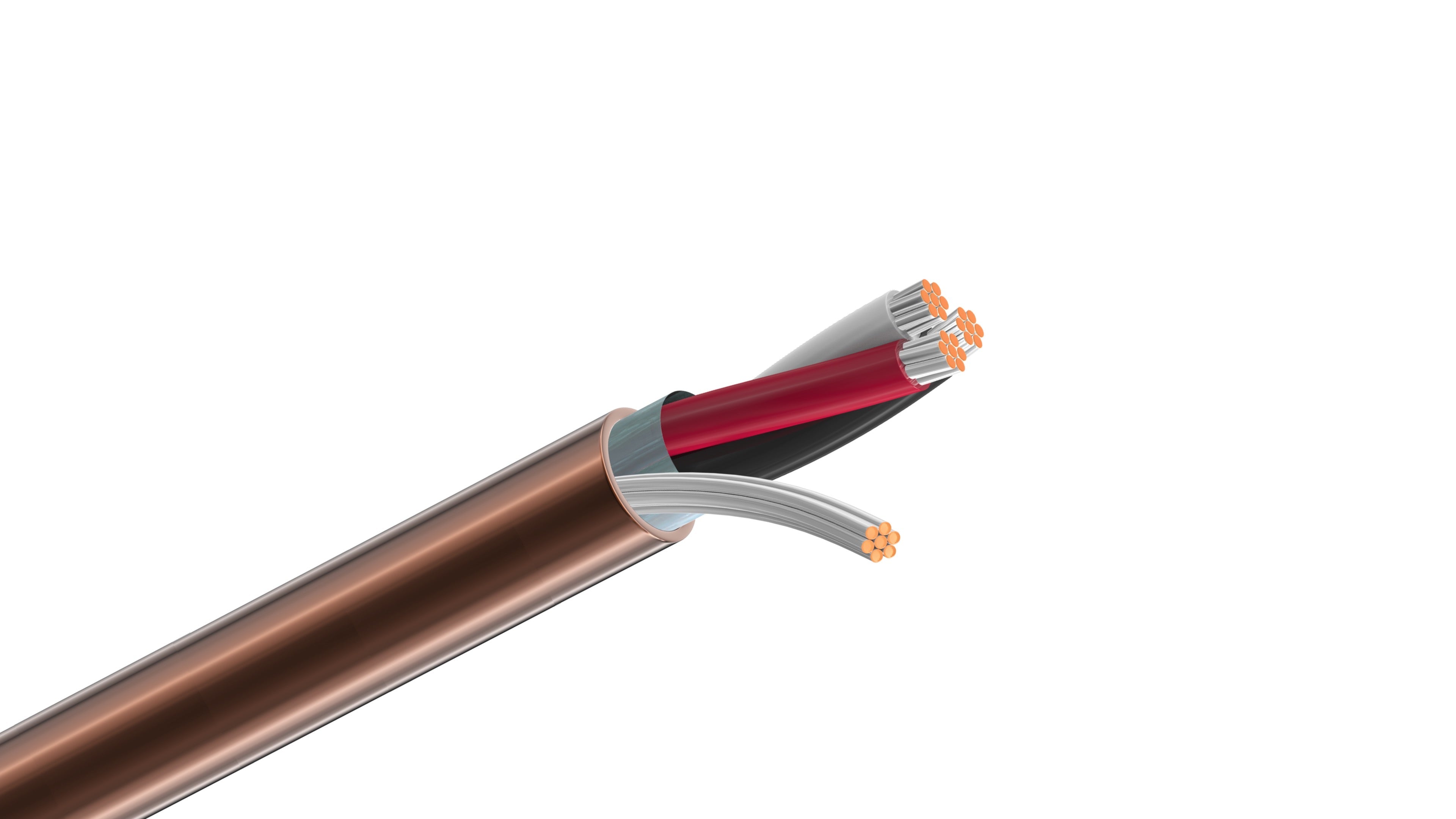 Belden 9770 Cable, 12 AWG 3-Conductor Shielded Wire, PVC Insulation, Brown PVC Jacket, Heavy-Duty Power & Control Cable.