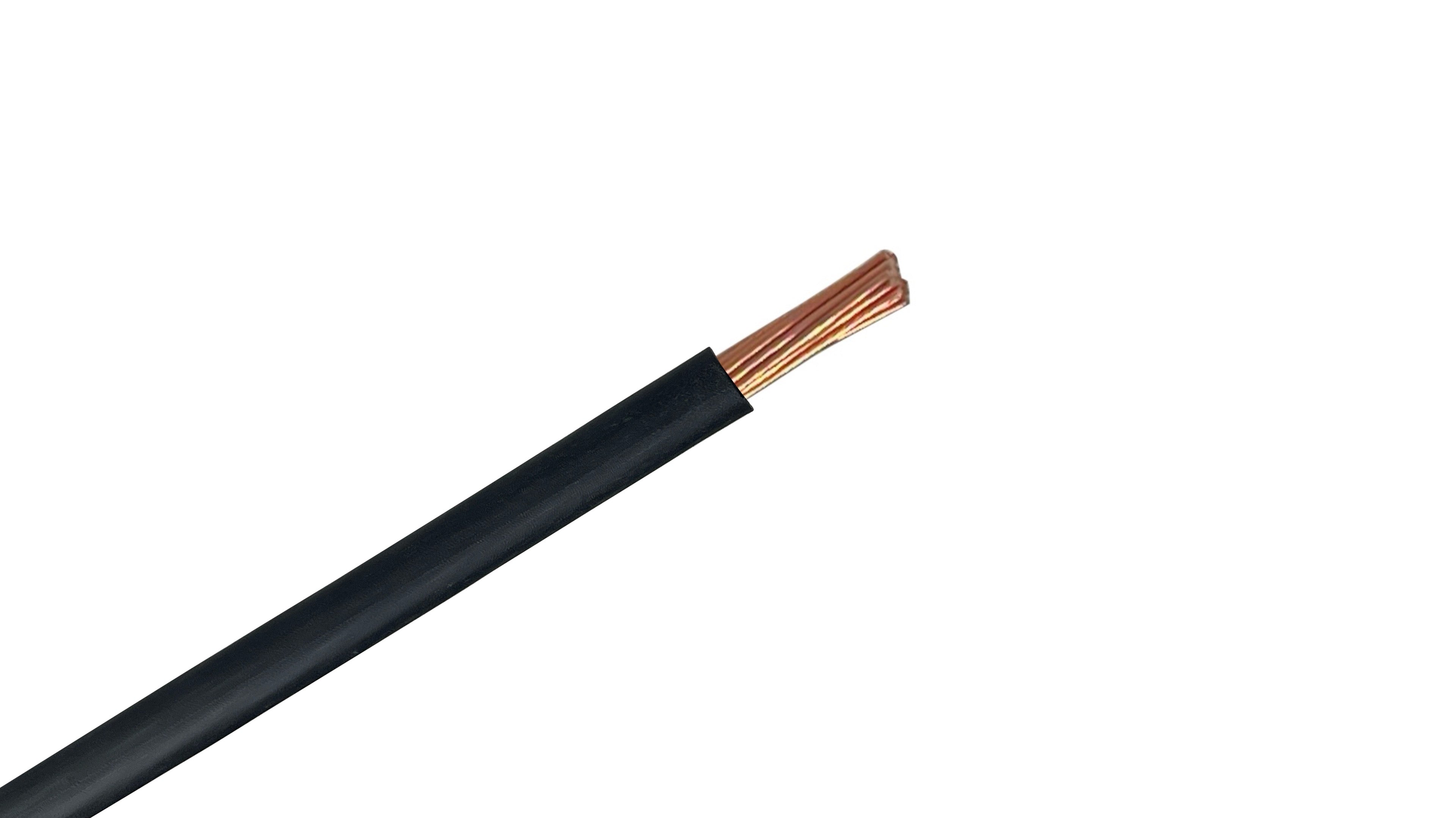 #12 AWG Copper XHHW-2 Wire, 600V Black XLPE Insulated Power Cable, 90°C Wet/Dry Rated Industrial Copper Conductor.