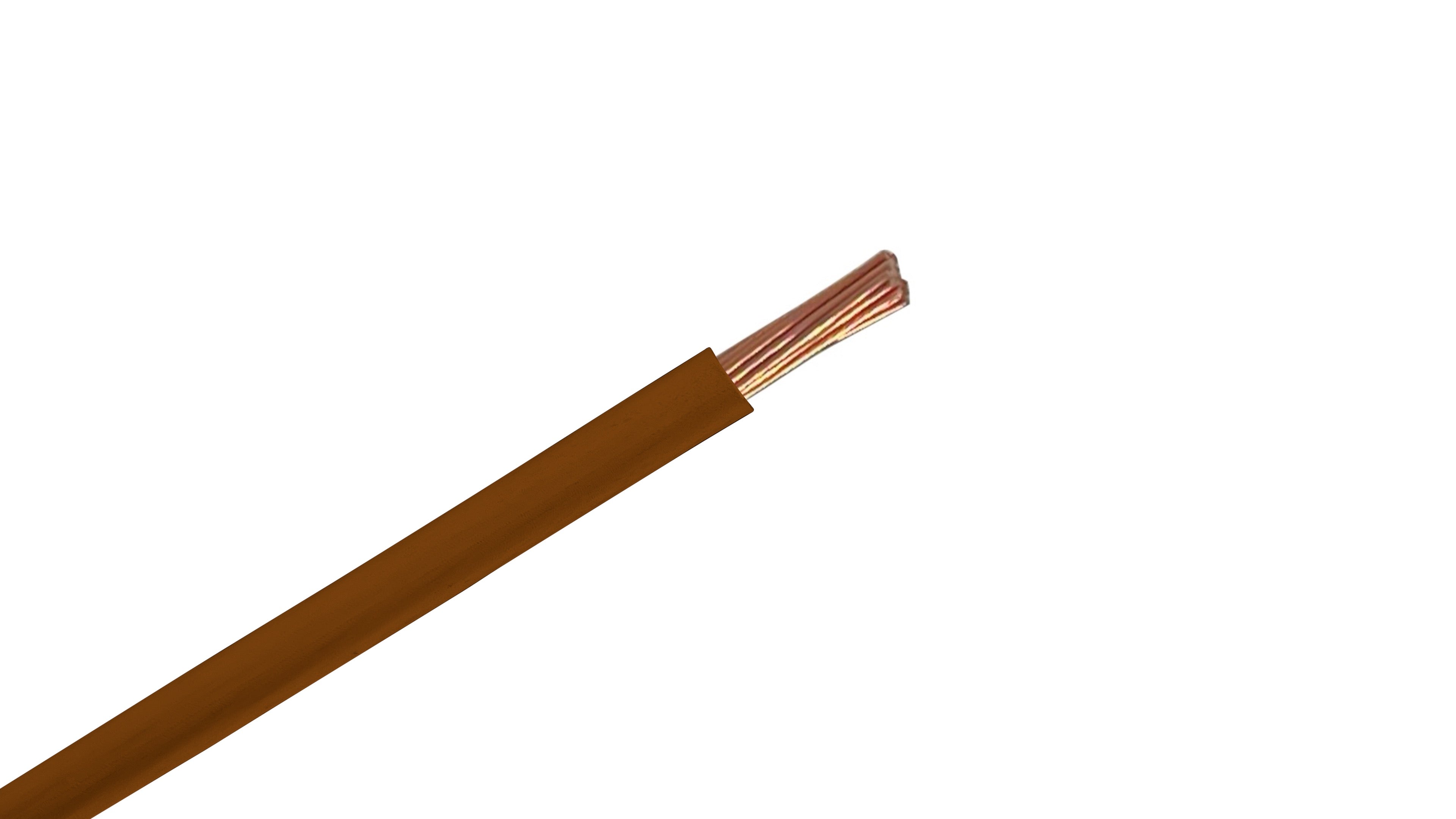 #14 AWG Copper XHHW-2 Wire, 600V Brown XLPE Insulated Power Cable, 90°C Wet/Dry Rated Industrial Copper Conductor.
