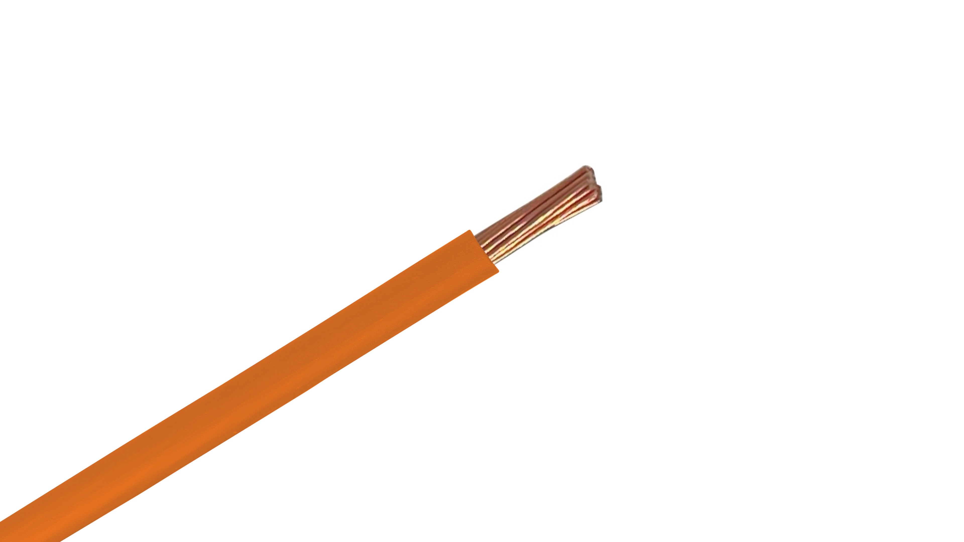 #14 AWG Copper XHHW-2 Wire, 600V Orange XLPE Insulated Power Cable, 90°C Wet/Dry Rated Industrial Copper Conductor.