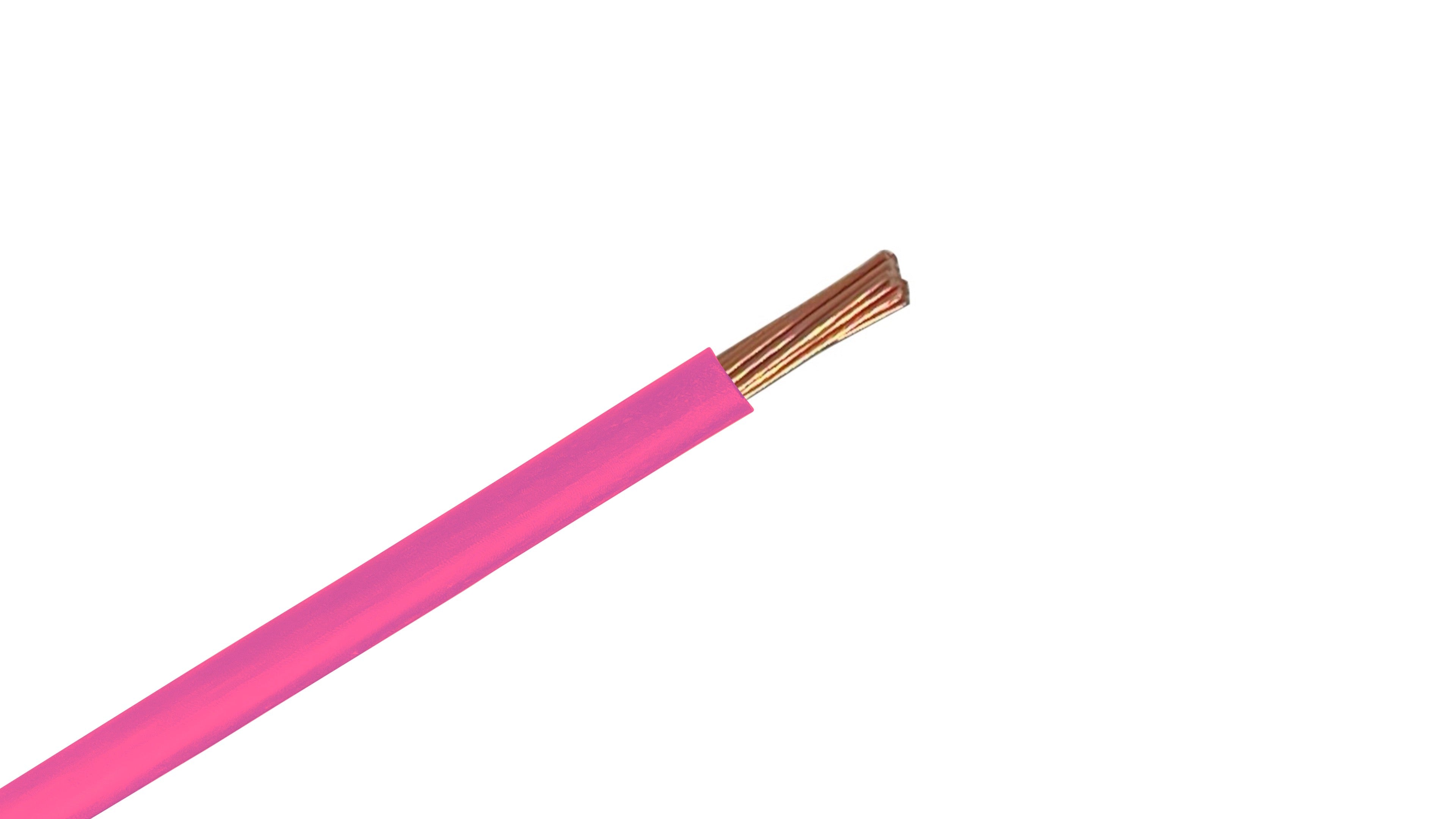 #14 AWG Copper XHHW-2 Wire, 600V Pink XLPE Insulated Power Cable, 90°C Wet/Dry Rated Industrial Copper Conductor.