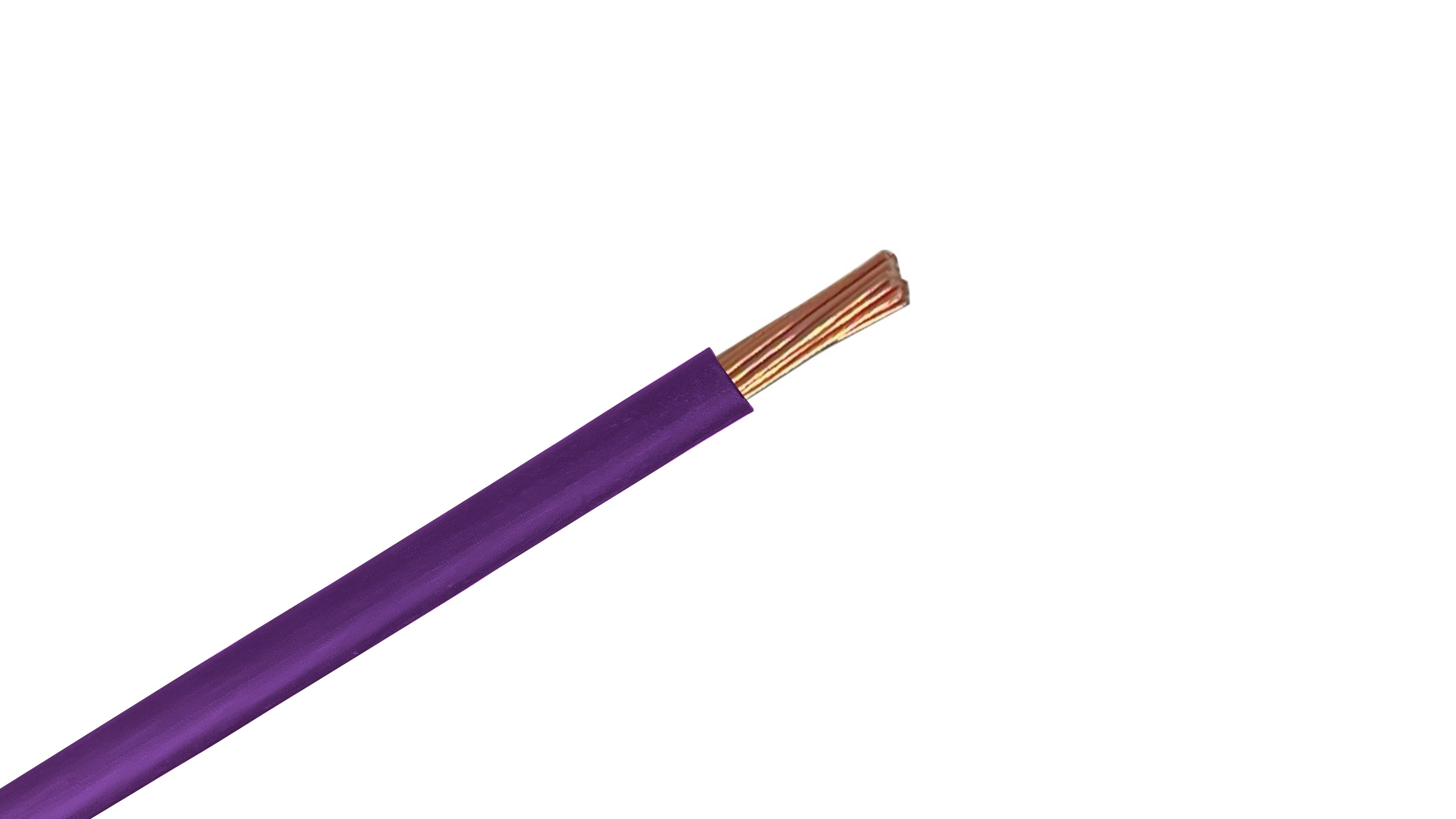 #14 AWG Copper XHHW-2 Wire, 600V Purple XLPE Insulated Power Cable, 90°C Wet/Dry Rated Industrial Copper Conductor.