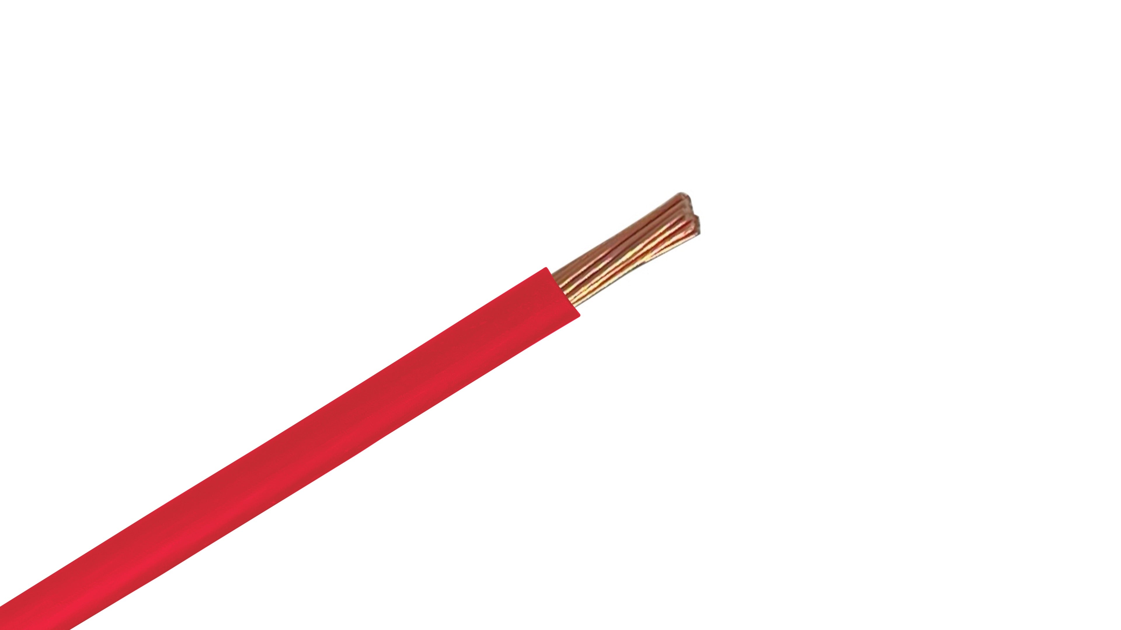 #14 AWG Copper XHHW-2 Wire, 600V Red XLPE Insulated Power Cable, 90°C Wet/Dry Rated Industrial Copper Conductor.