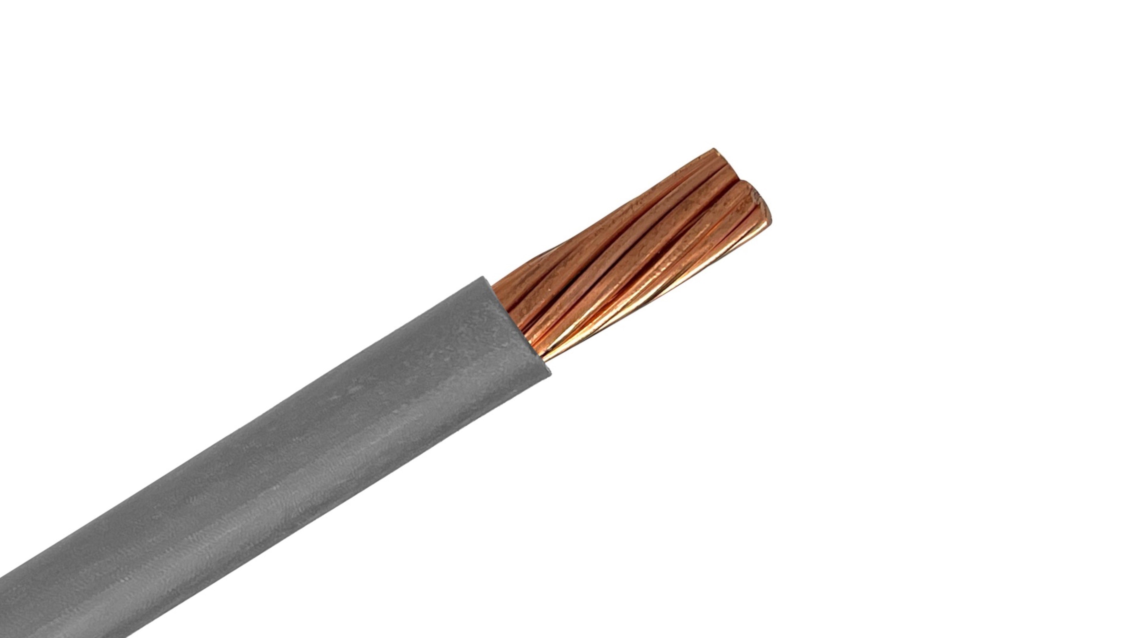 300 MCM Copper XHHW-2 Wire, 600V Gray XLPE Insulated Power Cable, 90°C Wet/Dry Rated Industrial Copper Conductor.