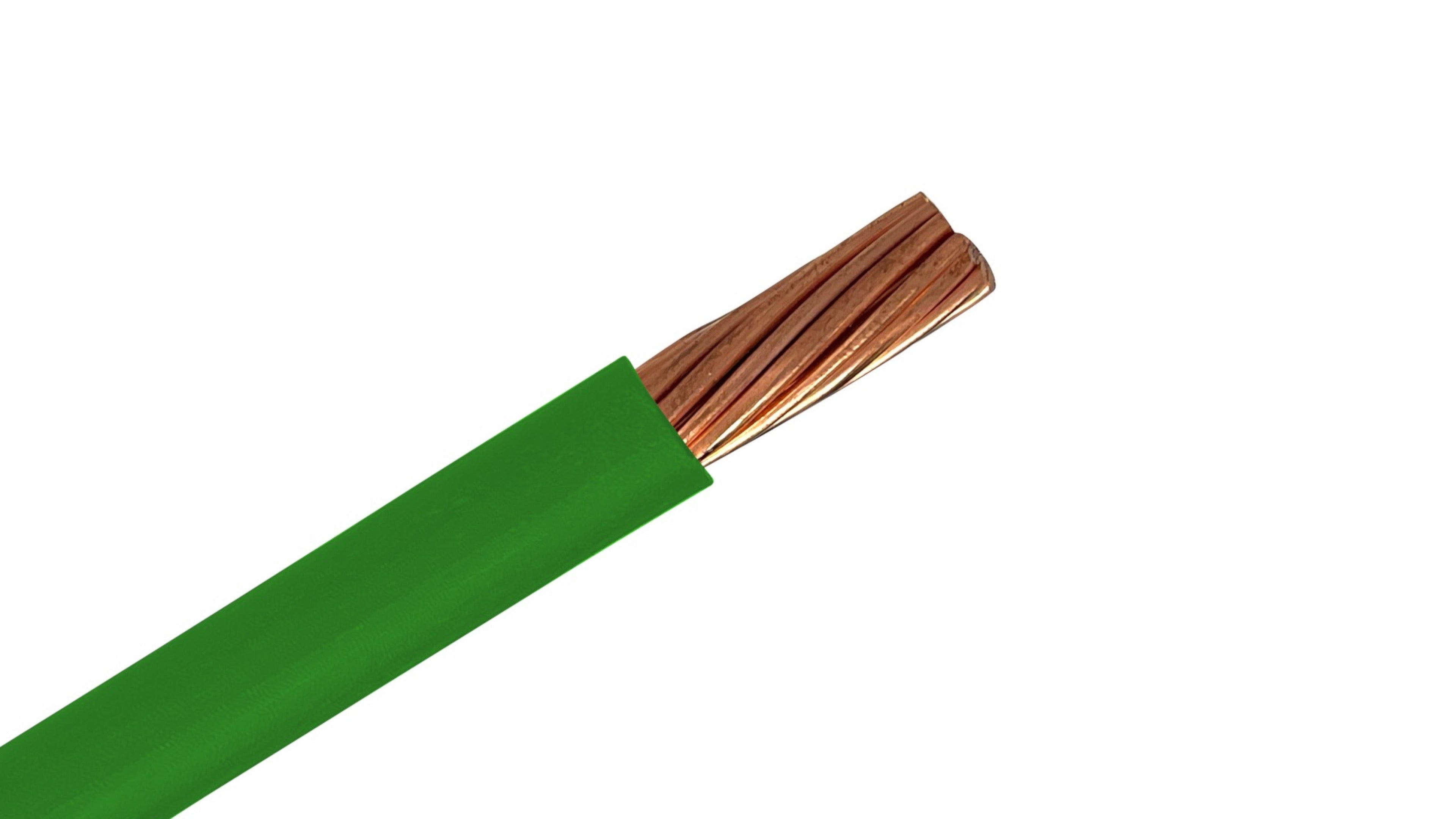 600 MCM Copper XHHW-2 Wire, 600V Green XLPE Insulated Power Cable, 90°C Wet/Dry Rated Industrial Copper Conductor.