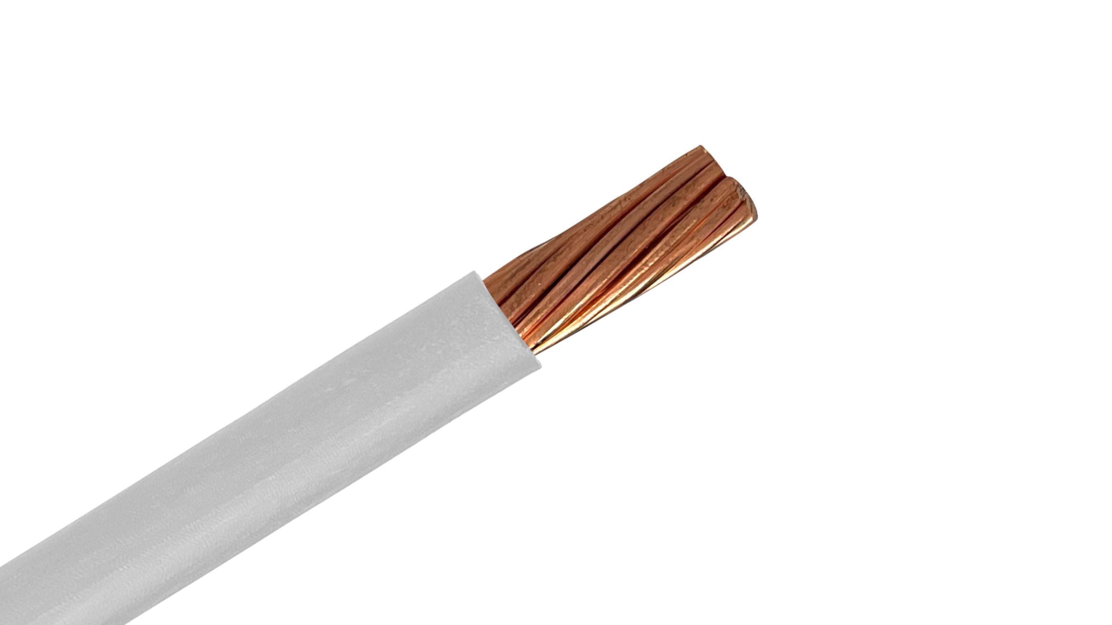 600 MCM Copper XHHW-2 Wire, 600V White XLPE Insulated Power Cable, 90°C Wet/Dry Rated Industrial Copper Conductor.