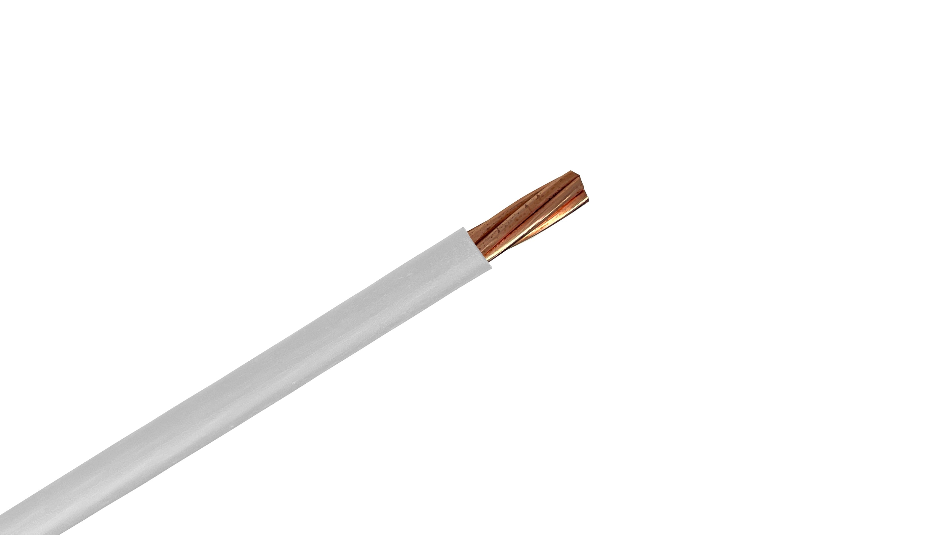 3/0 Copper XHHW-2 Wire, 600V White XLPE Insulated Power Cable, 90°C Wet/Dry Rated Industrial Copper Conductor.