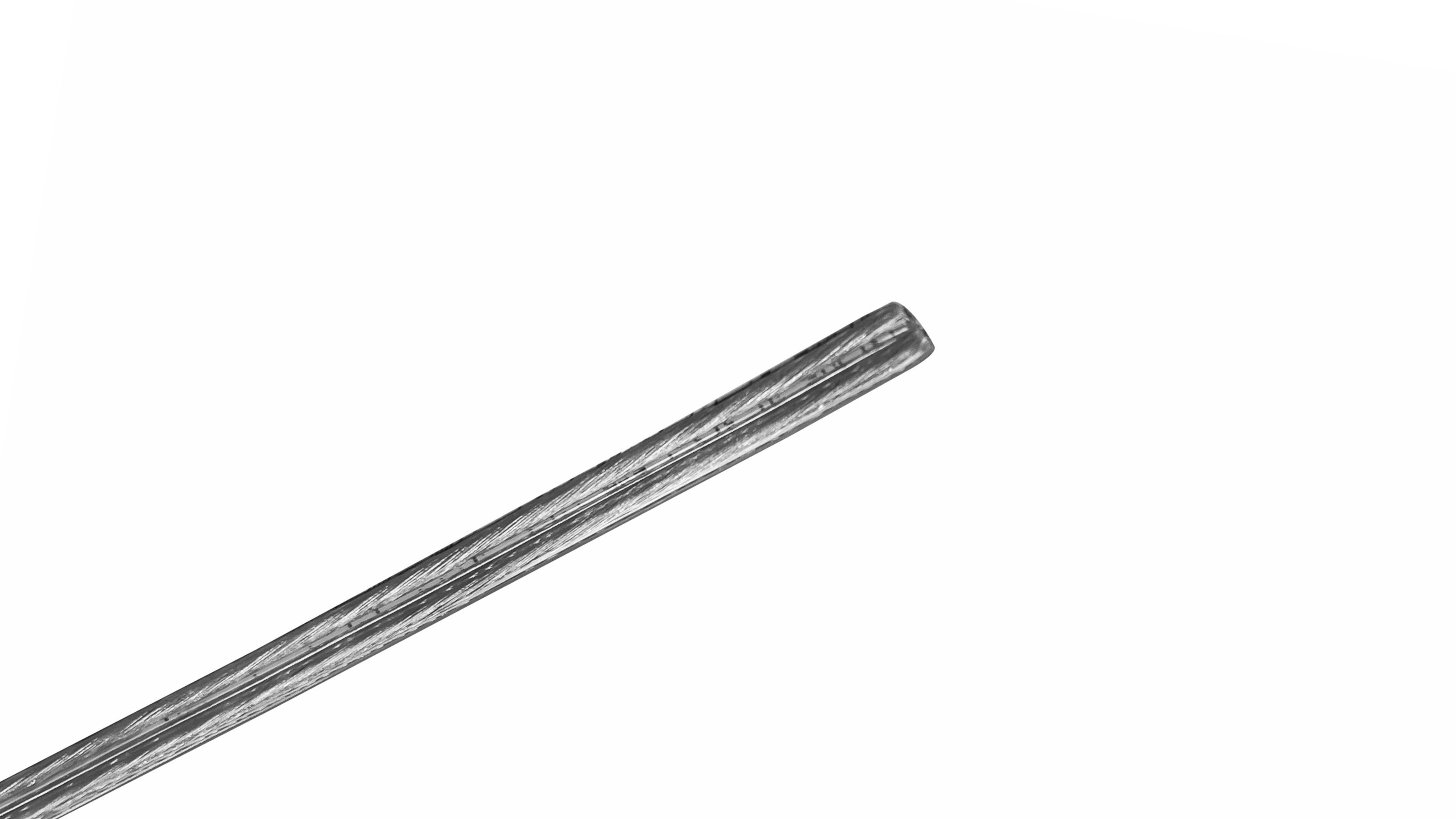18 AWG 2-Conductor (zip cord) SPT-1 Lamp Cord, 300V, with silver parallel PVC jacket.
