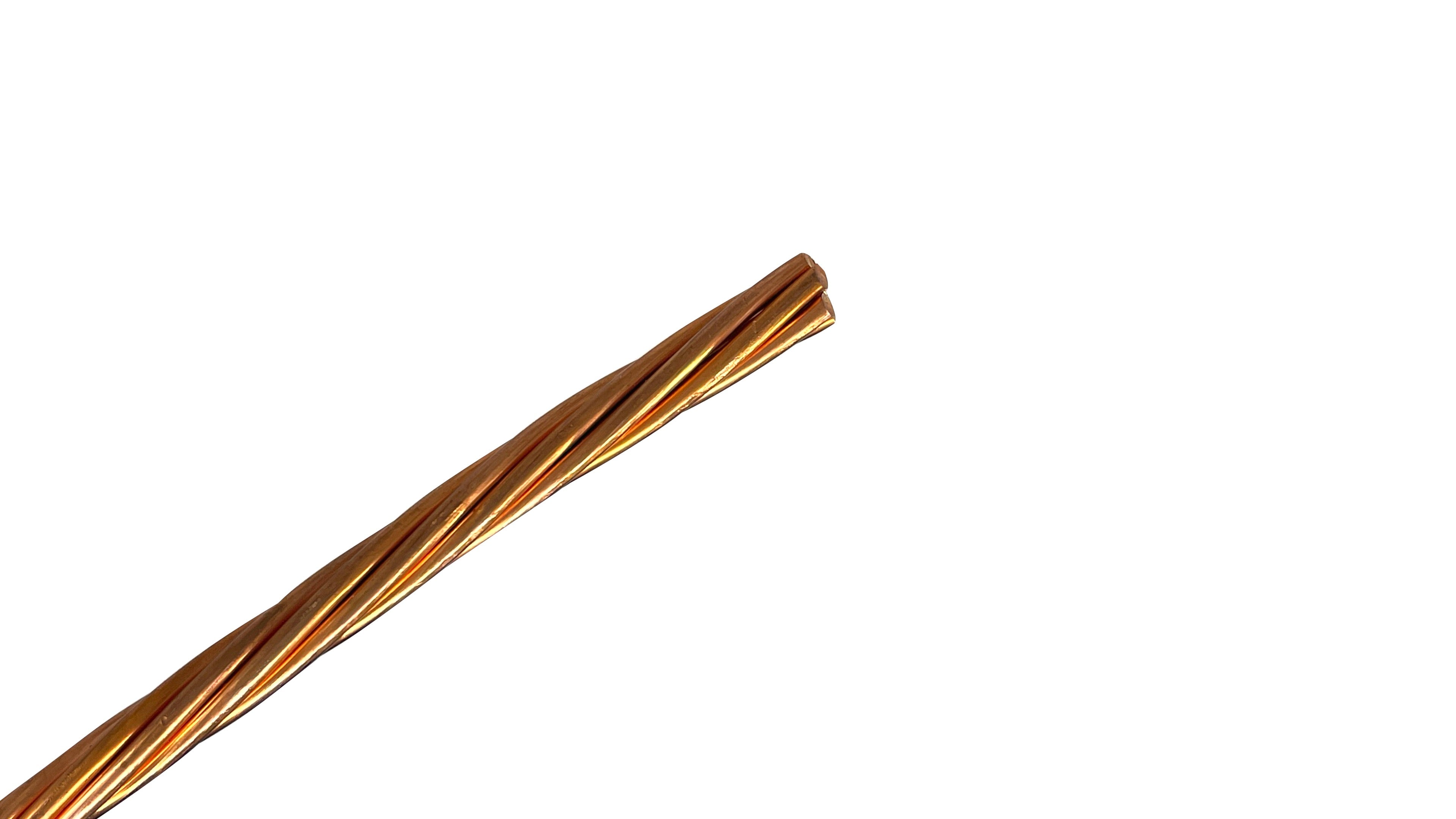 6 AWG Stranded Bare Copper Wire, Soft Drawn, 7 Strand