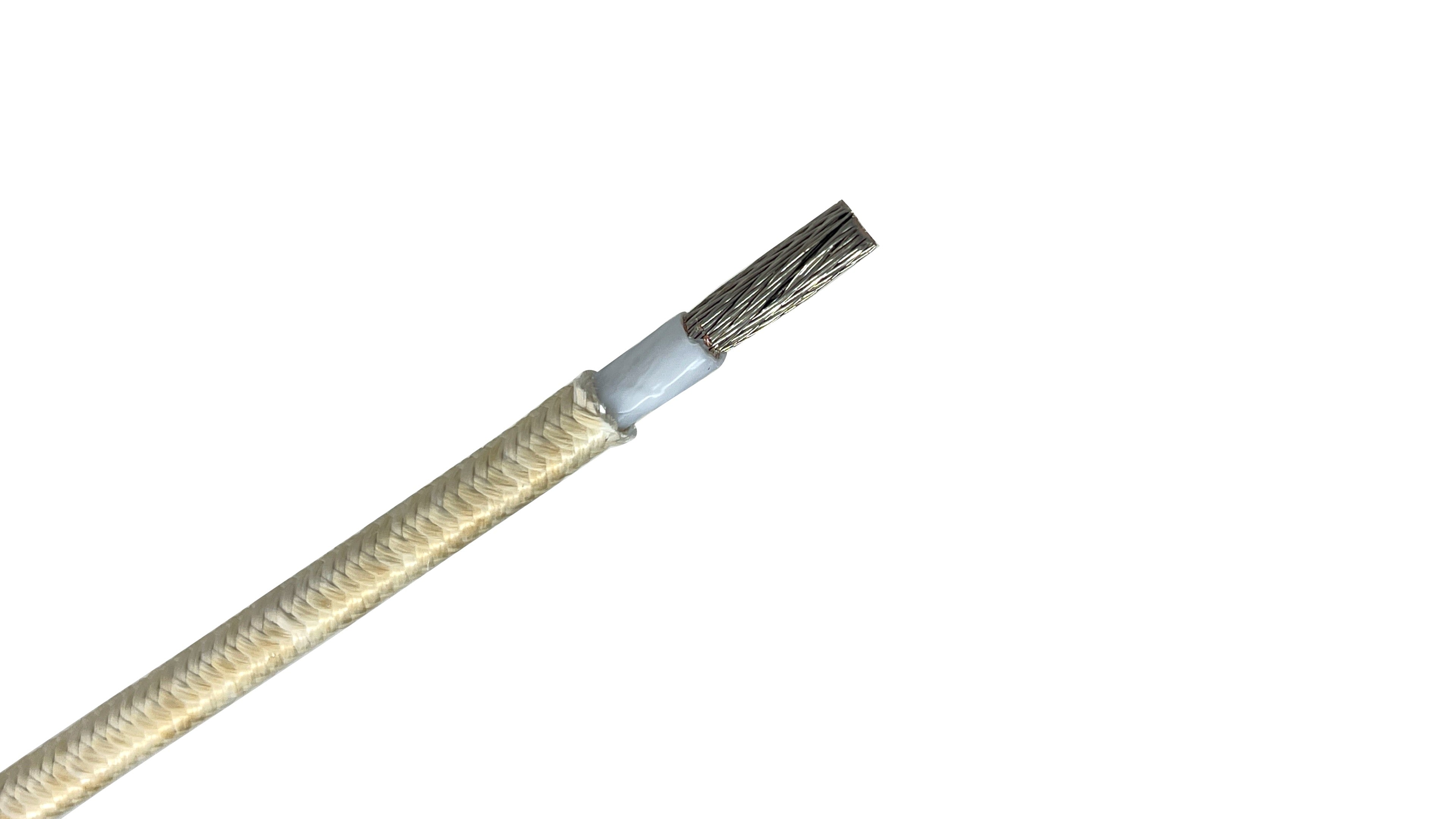 6 AWG TGGT High Temperature Wire with Teflon and fiberglass braid insulation, rated 250C for ovens and furnaces.